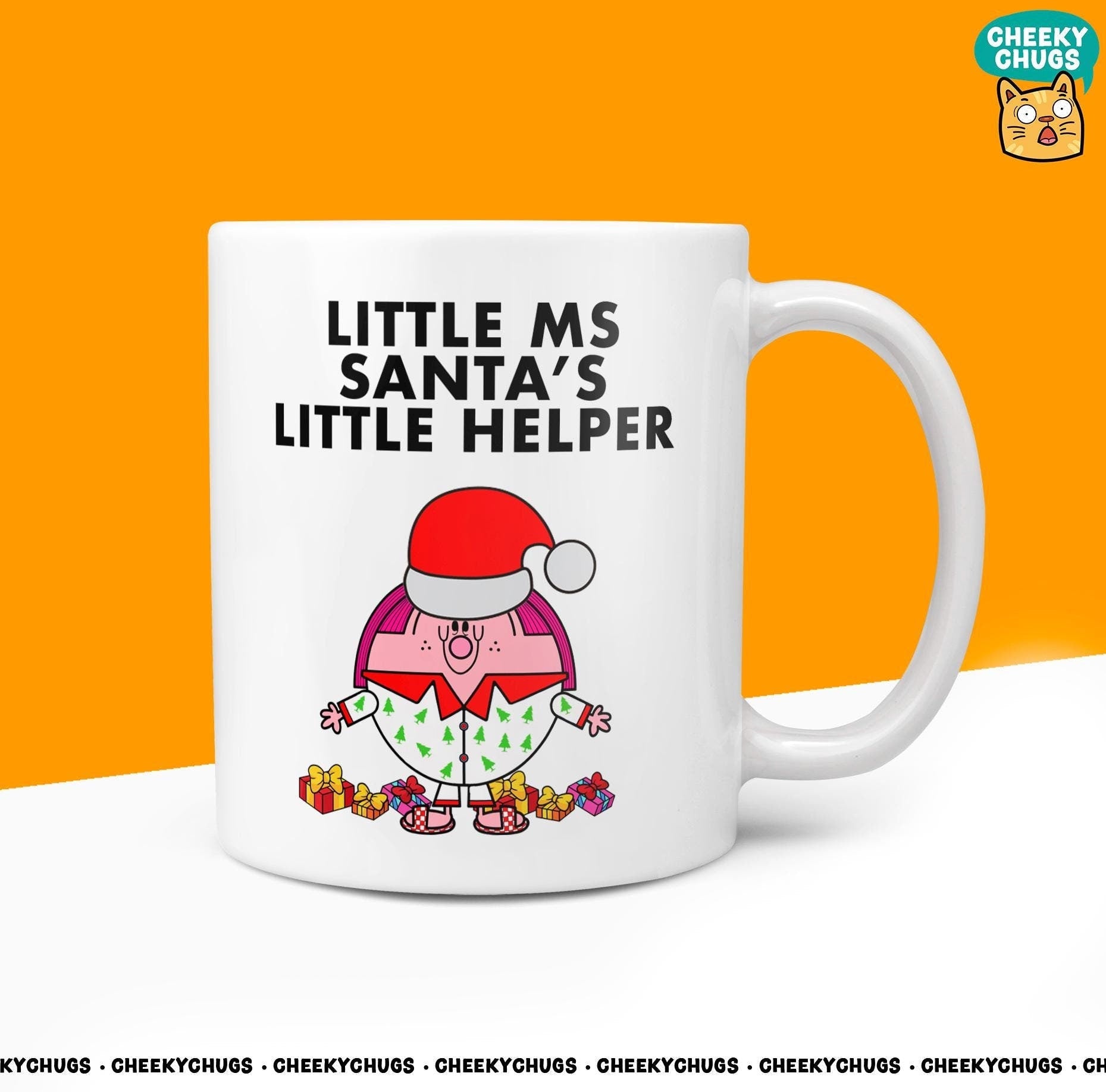 Novelty Little Ms SANTA'S LITTLE HELPER Mug Funny Women Miss Gift Secret Santa Present Unique Ceramic Novelty Office Christmas Coffee Cup - CheekyChugs