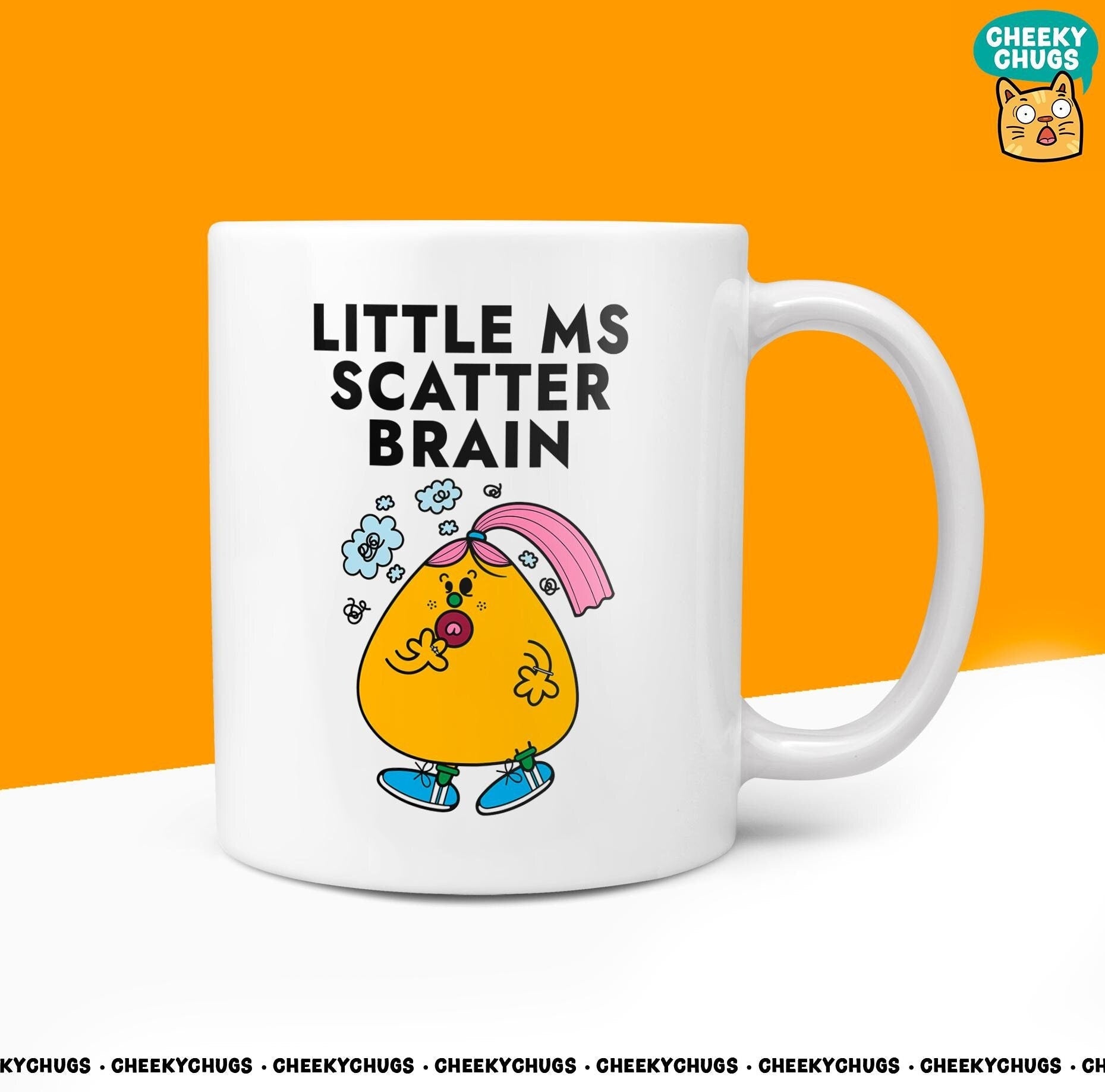 Novelty Little MS SCATTERBRAIN Mug Funny Women's Miss Her Gift Secret Santa Present Ceramic Novelty Parody Birthday Christmas Coffee Tea Cup - CheekyChugs