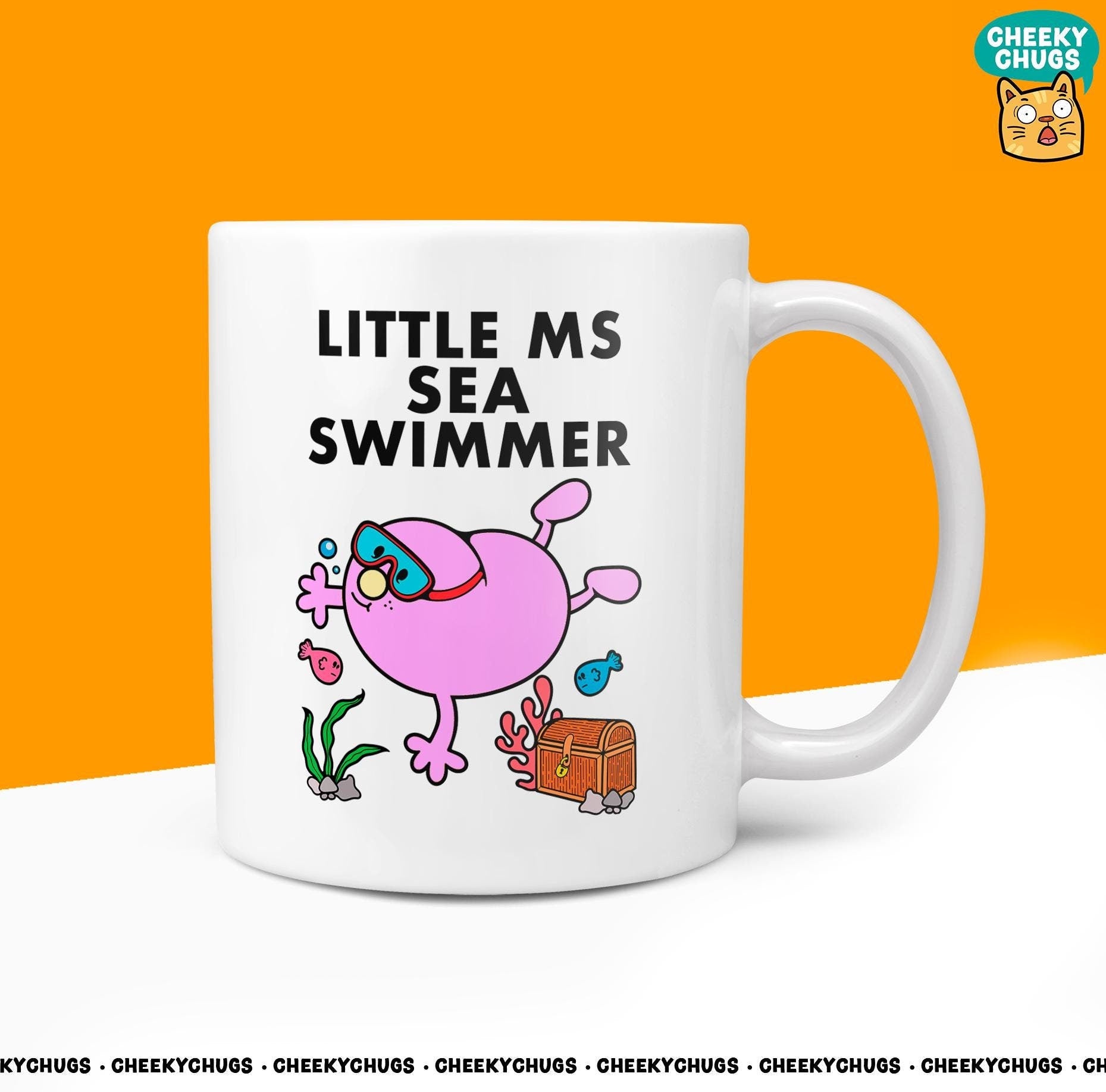 Novelty Little MS SEA SWIMMER Mug Funny Women's Miss Gift Secret Santa Present Unique Ceramic Novelty Office Birthday Christmas 10oz Tea Cup - CheekyChugs
