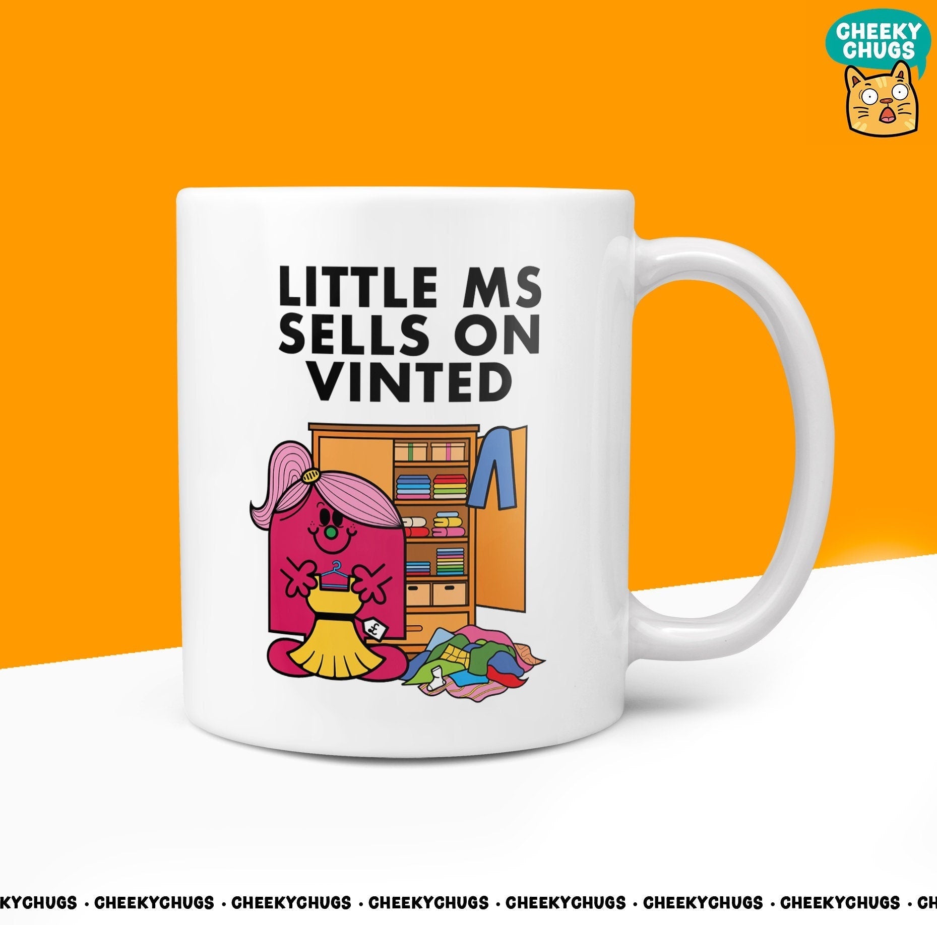 Novelty Little Ms SELLS ON VINTED 10oz Coffee Mug - Funny Miss Female Cup For Christmas Birthday Gift Present Friend Clothes Coffee Mugs - CheekyChugs