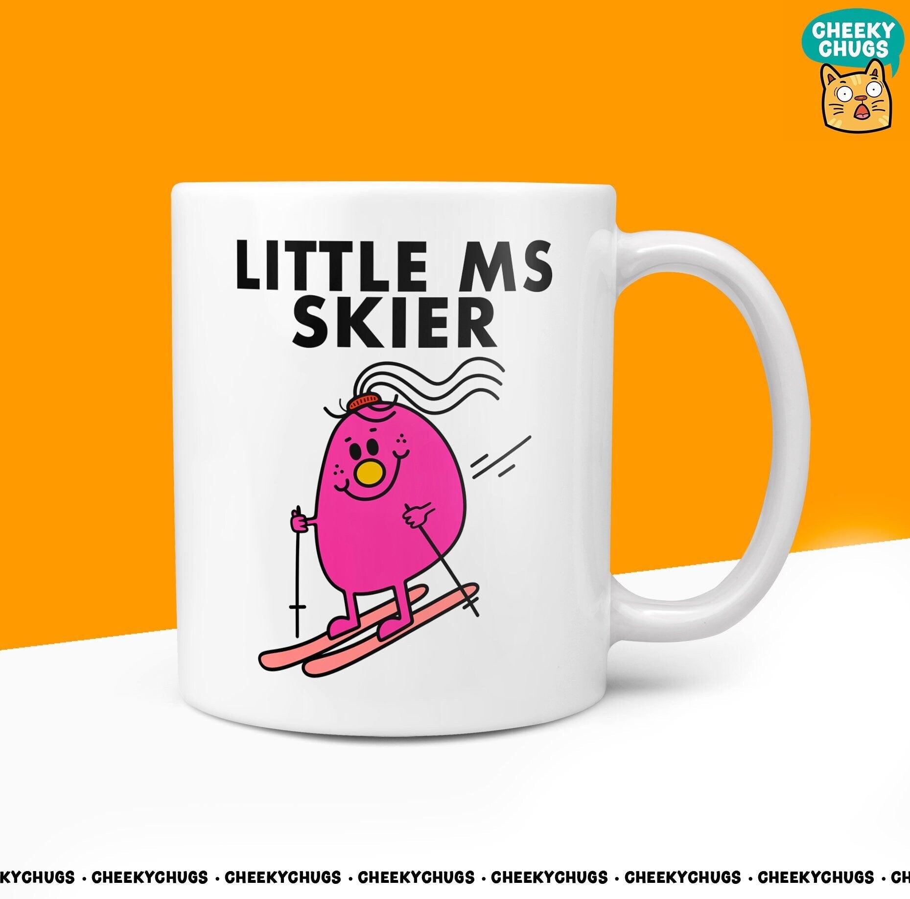 Novelty Little Ms SKIER Mug Funny Womens Miss Ladies Gift Secret Santa Present Unique Female Ceramic Novelty Birthday Christmas - CheekyChugs