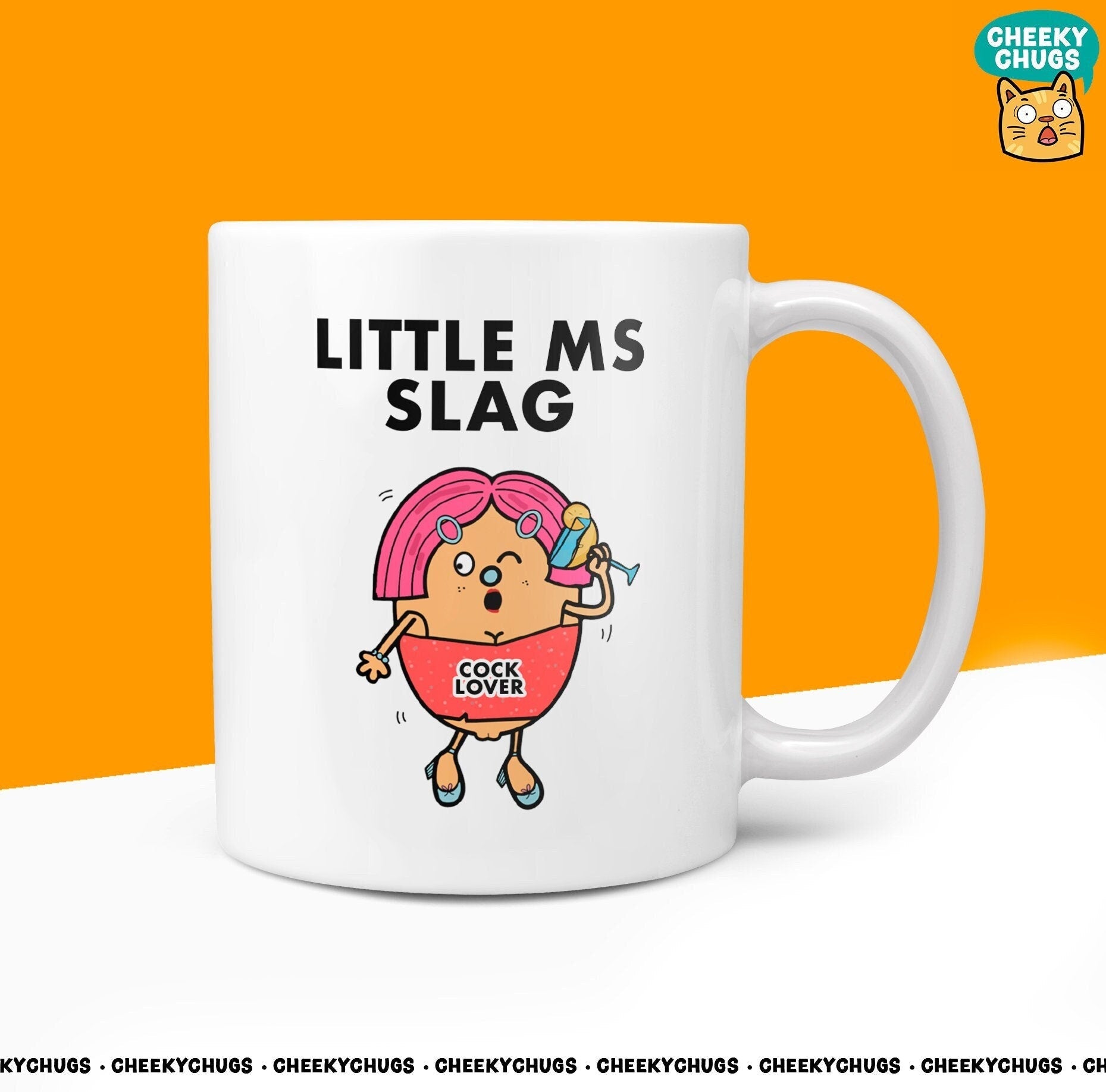 Novelty Little MS SLAG 10oz Coffee Mug - Funny Miss Female Cup For Christmas Birthday Gift Present Friend Whore Bestie Coffee Mugs - CheekyChugs