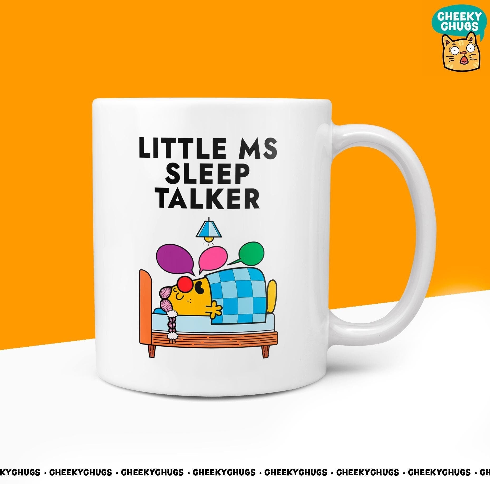 Novelty Little MS SLEEP TALKER Mug Funny Women's Miss Her Gift Secret Santa Present Ceramic Novelty Parody Birthday Christmas Tea Cup - CheekyChugs