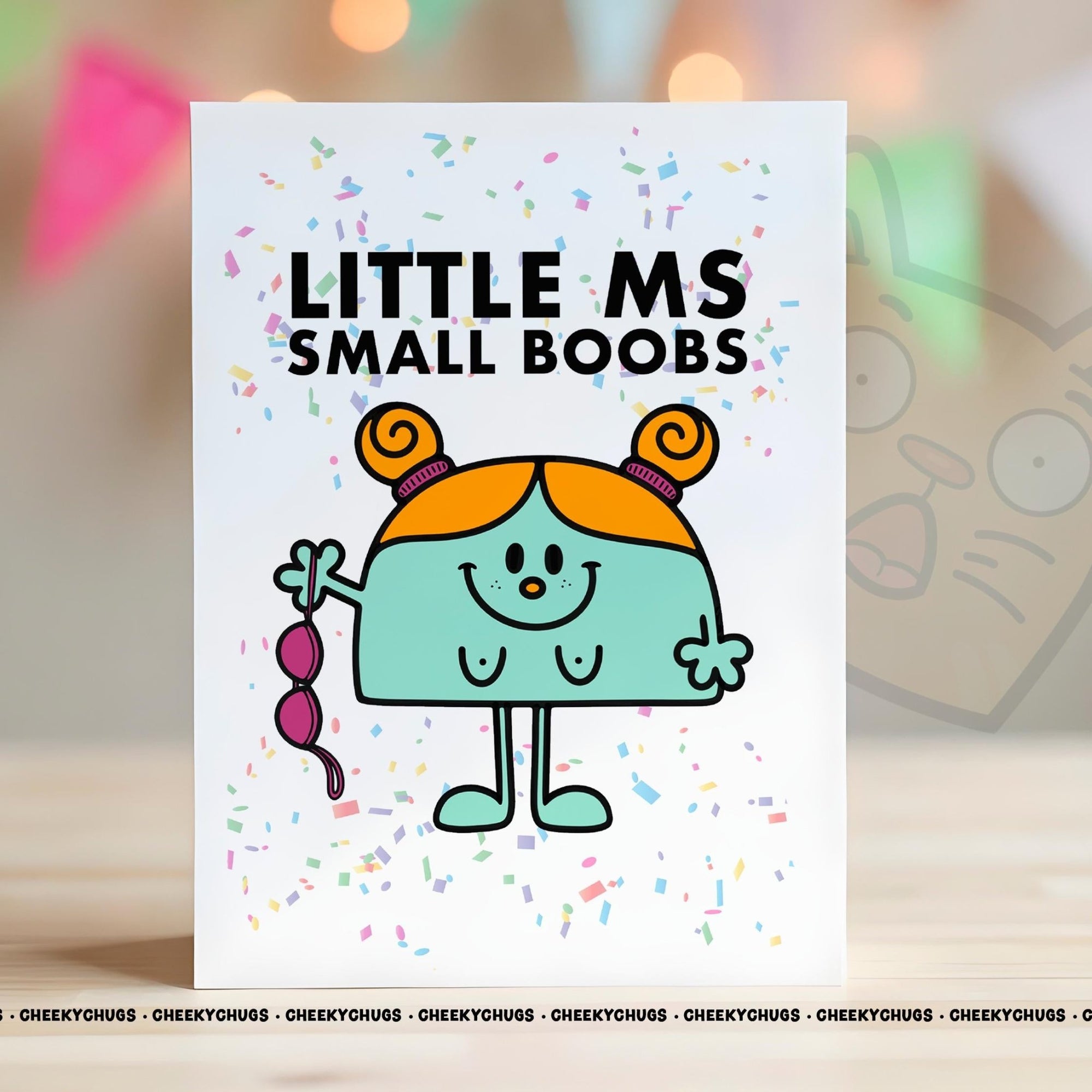 Novelty Little Ms SMALL BOOBS Greeting Card For Her Miss 21st 30th 40th 50th Friend Work Family Sister Birthday Christmas Card - CHUGS - 071 - CheekyChugs