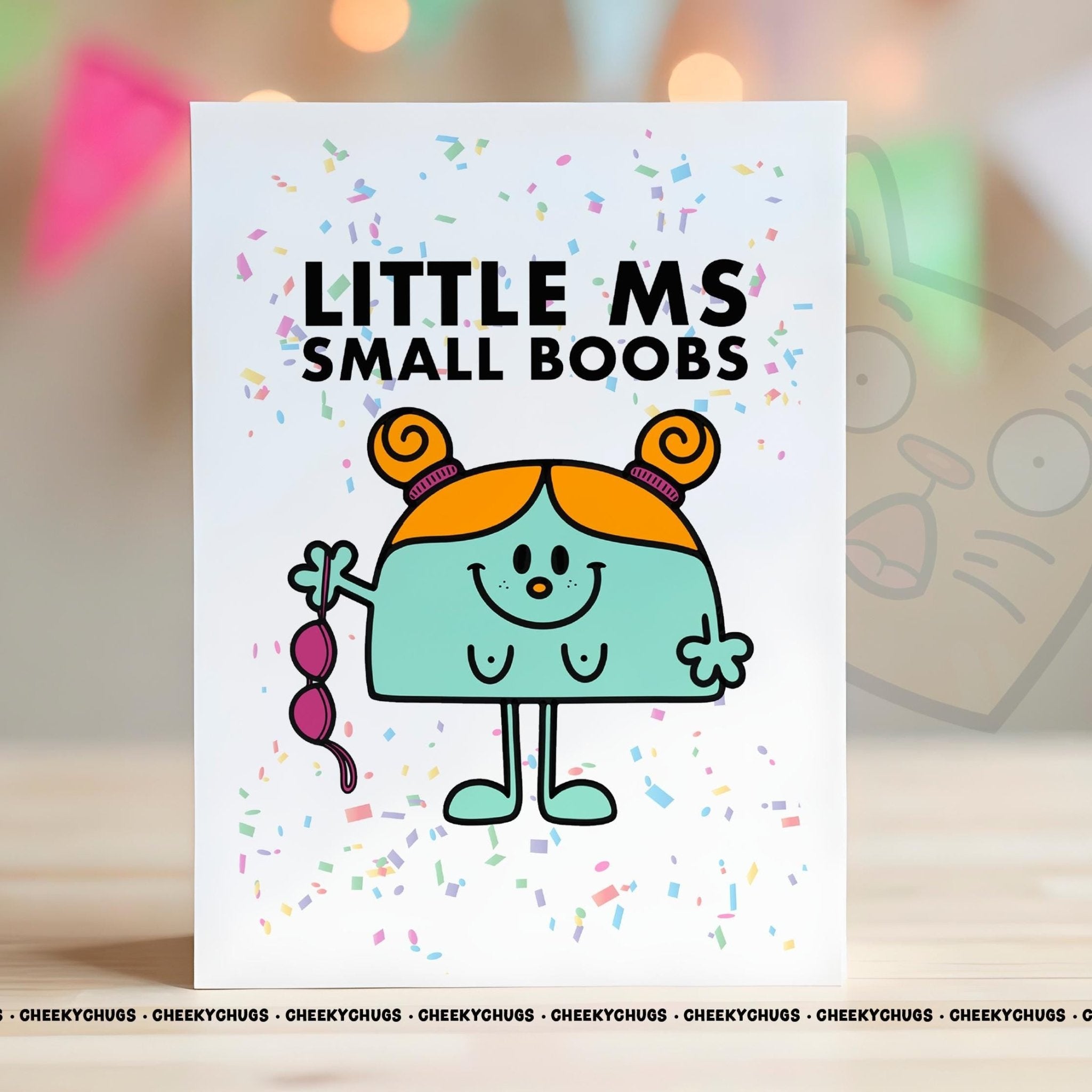 Novelty Little Ms Small BOOBS Greeting Card For Her Miss Friend Family Birthday Christmas Small Chest Boobs Tits Breasts - CRD - CHUGS - 021 - CheekyChugs
