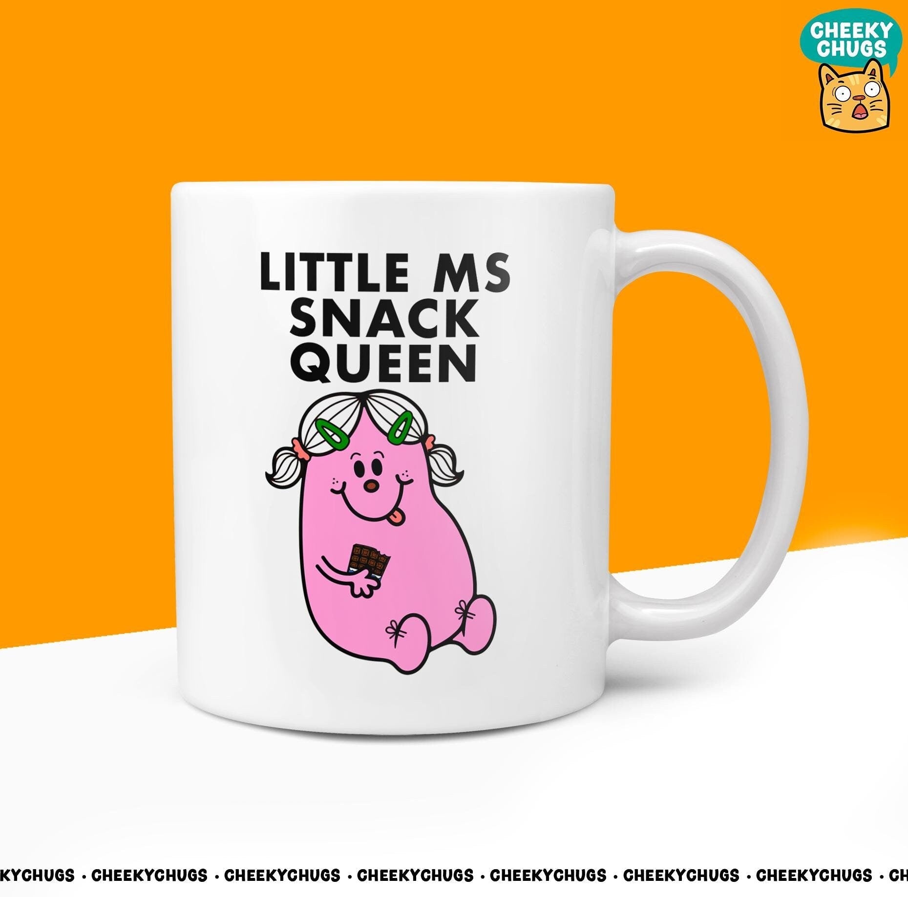 Novelty Little MS SNACK QUEEN Mug Funny Women's Miss Her Gift Secret Santa Present Ceramic Novelty Parody Birthday Christmas Coffee Tea Cup - CheekyChugs