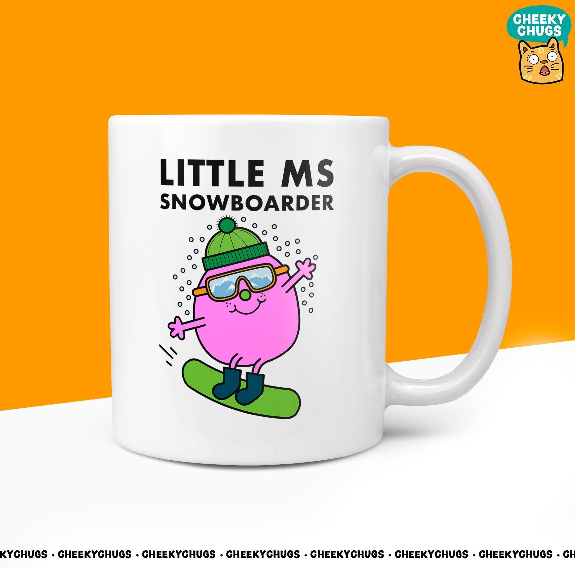 Novelty Little Ms SNOWBOARDER Mug Funny Miss Women Gift Secret Santa Present Ceramic Novelty Office Birthday Christmas 10oz Coffee Tea Cup - CheekyChugs