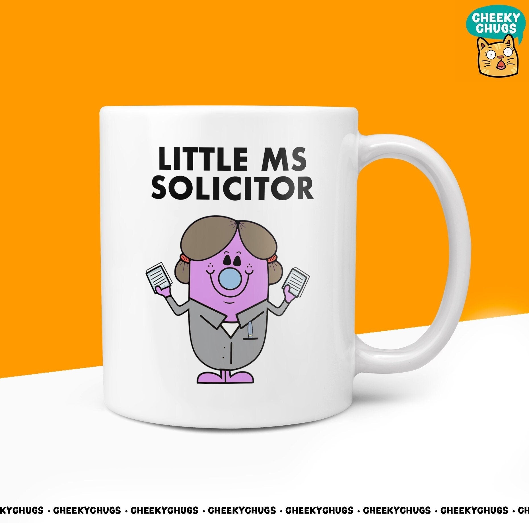 Novelty Little Ms SOLICITOR 10oz Coffee Mug - Gift for Women Miss Legal Court Law Attorney Present Ideas For Birthday Christmas Her - CheekyChugs