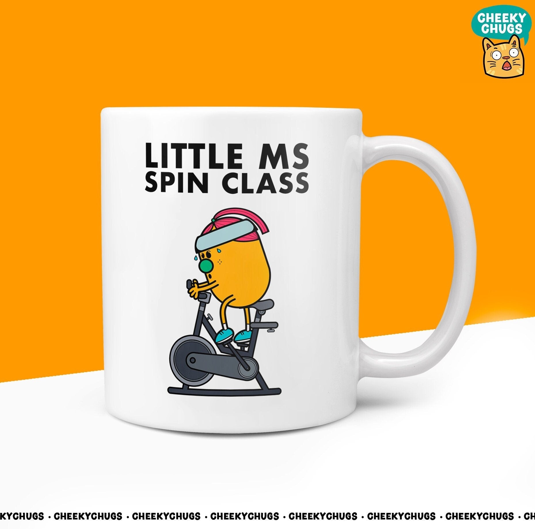 Novelty Little Ms SPIN CLASS Mug Funny Miss Women Gift Secret Santa Present Ceramic Novelty Office Birthday Christmas 10oz Coffee Tea Cup - CheekyChugs