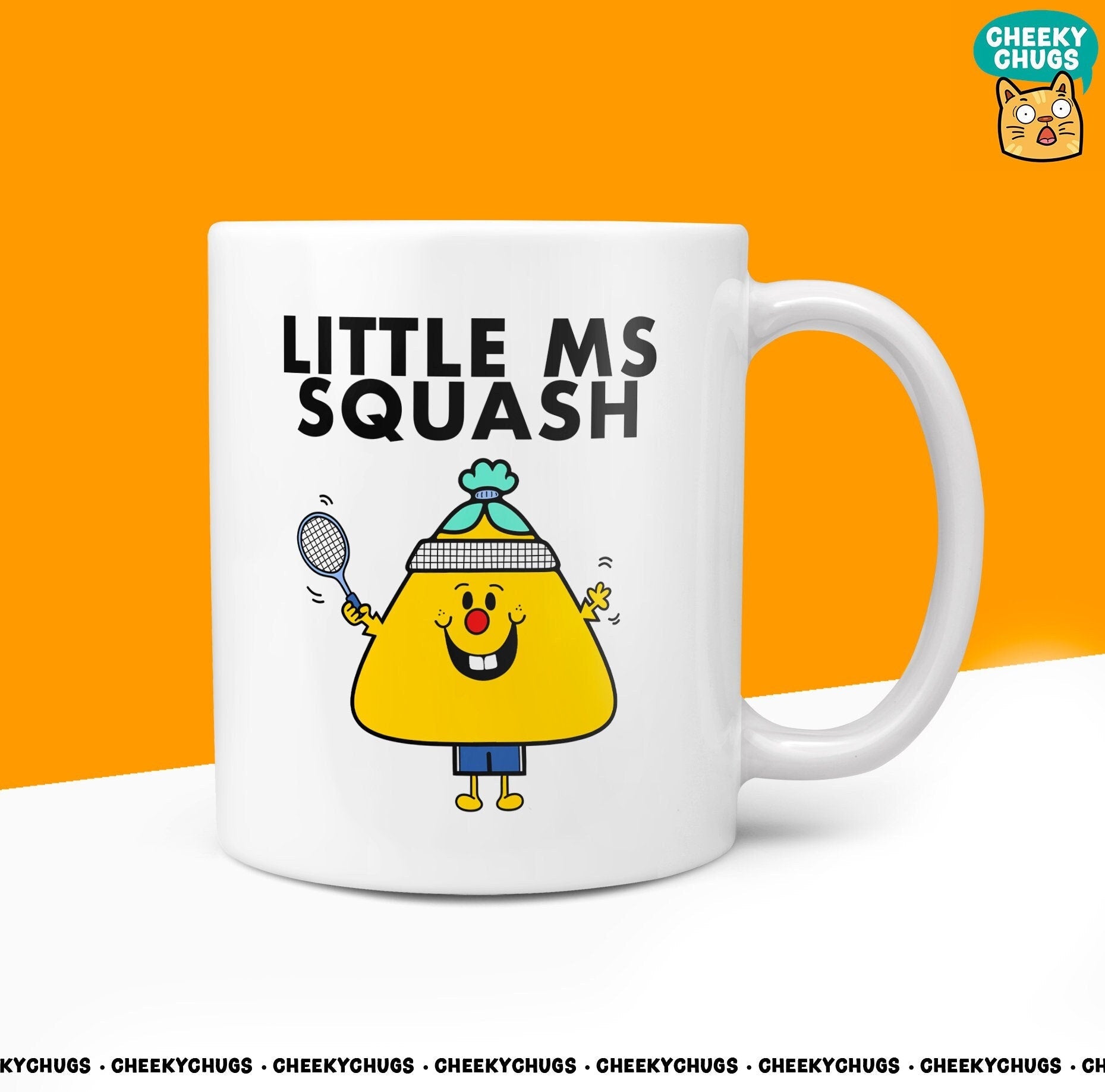 Novelty Little Ms SQUASH Mug Funny Miss Women Gift Secret Santa Team Present Unique Ceramic Novelty Office Birthday Christmas 10oz Coffee - CheekyChugs