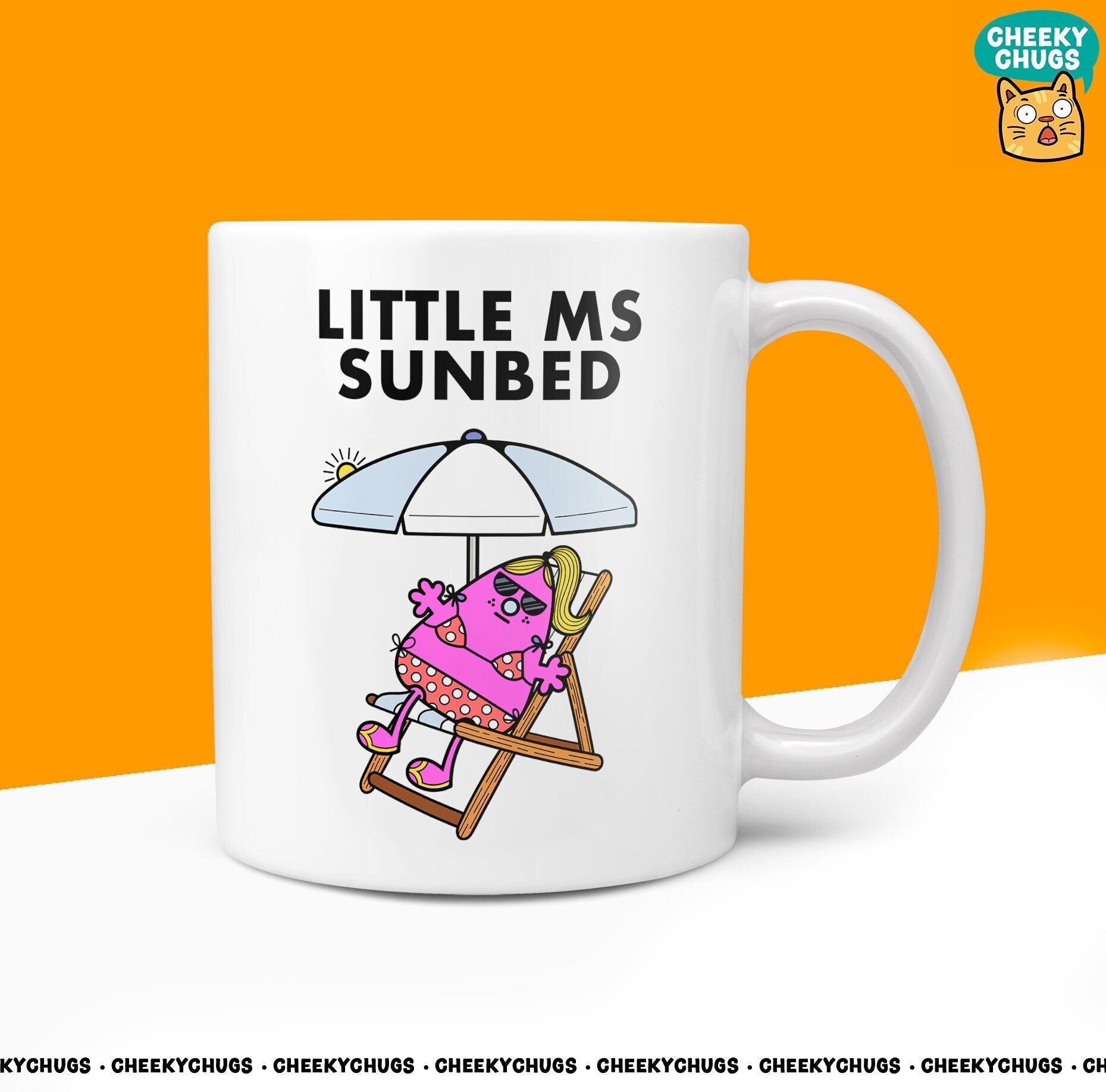 Novelty Little MS SUNBED 10oz Coffee Mug - Funny Gift Ideas For Her Miss Women Sun Worship Holiday Tanning Office Birthday Christmas Gifts - CheekyChugs