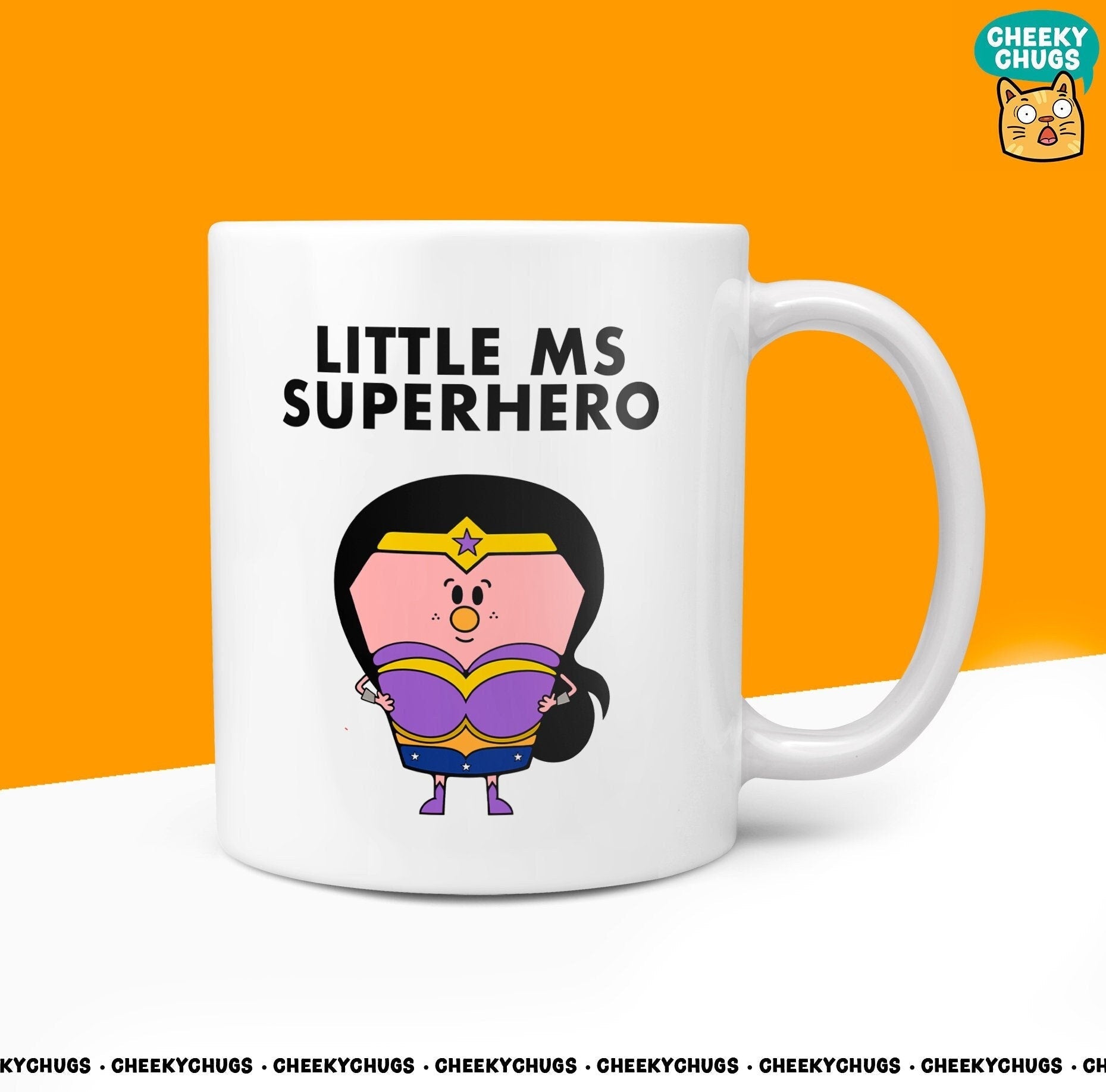Novelty Little MS SUPERHERO 10oz Coffee Mug - Funny Miss Female Cup For Christmas Birthday Gift Present Friend Thank You Coffee Mugs - CheekyChugs