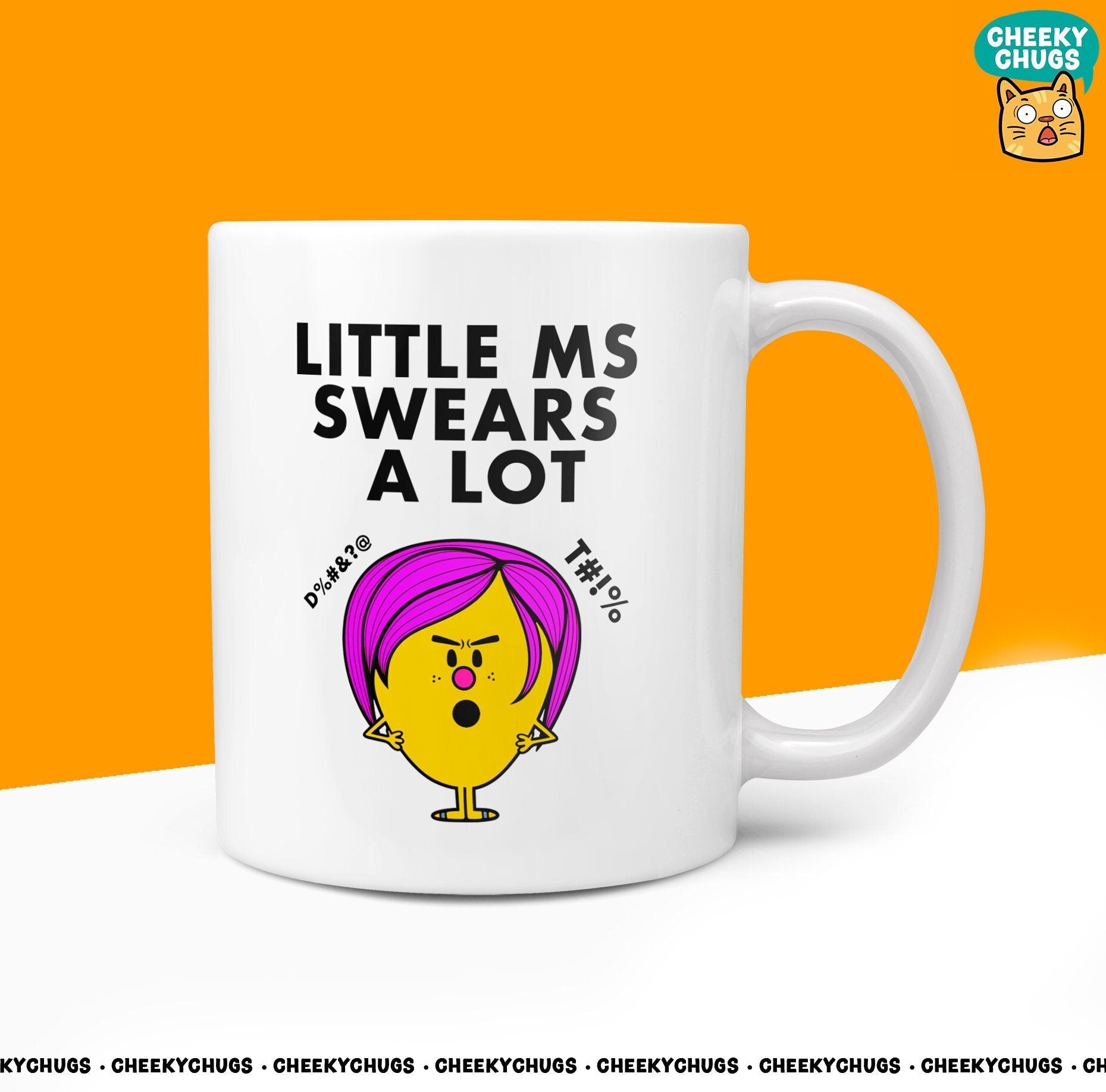 Novelty Little Ms SWEARS A LOT 10oz Coffee Mug - Funny Miss Female Cup For Christmas Birthday Gift Present Friend Swearing Rude Coffee Mugs - CheekyChugs