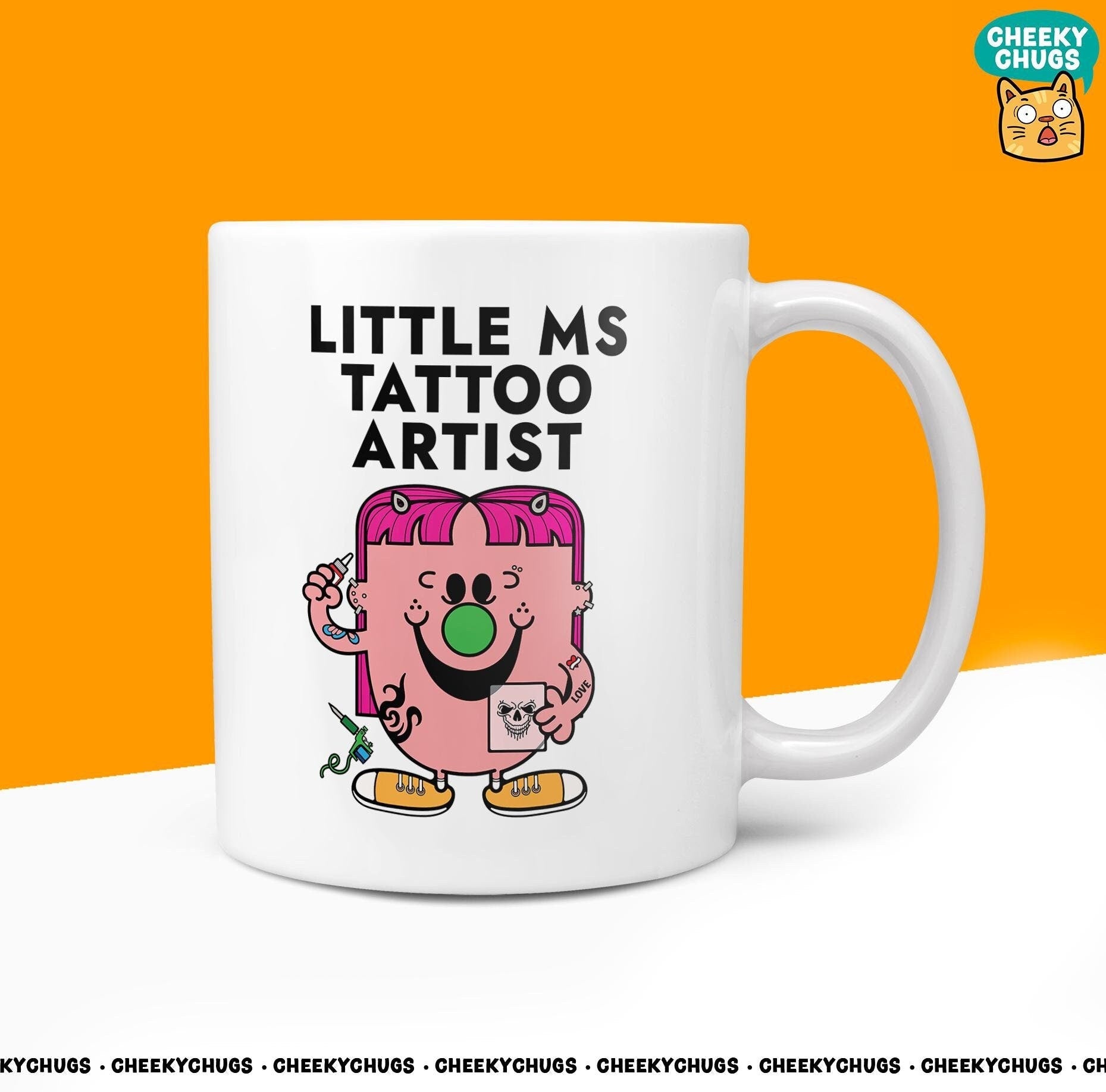 Novelty Little MS TATTOO ARTIST Mug Funny Women's Miss Her Gift Secret Santa Present Unique Ceramic Office Birthday Christmas 11oz Cup - CheekyChugs