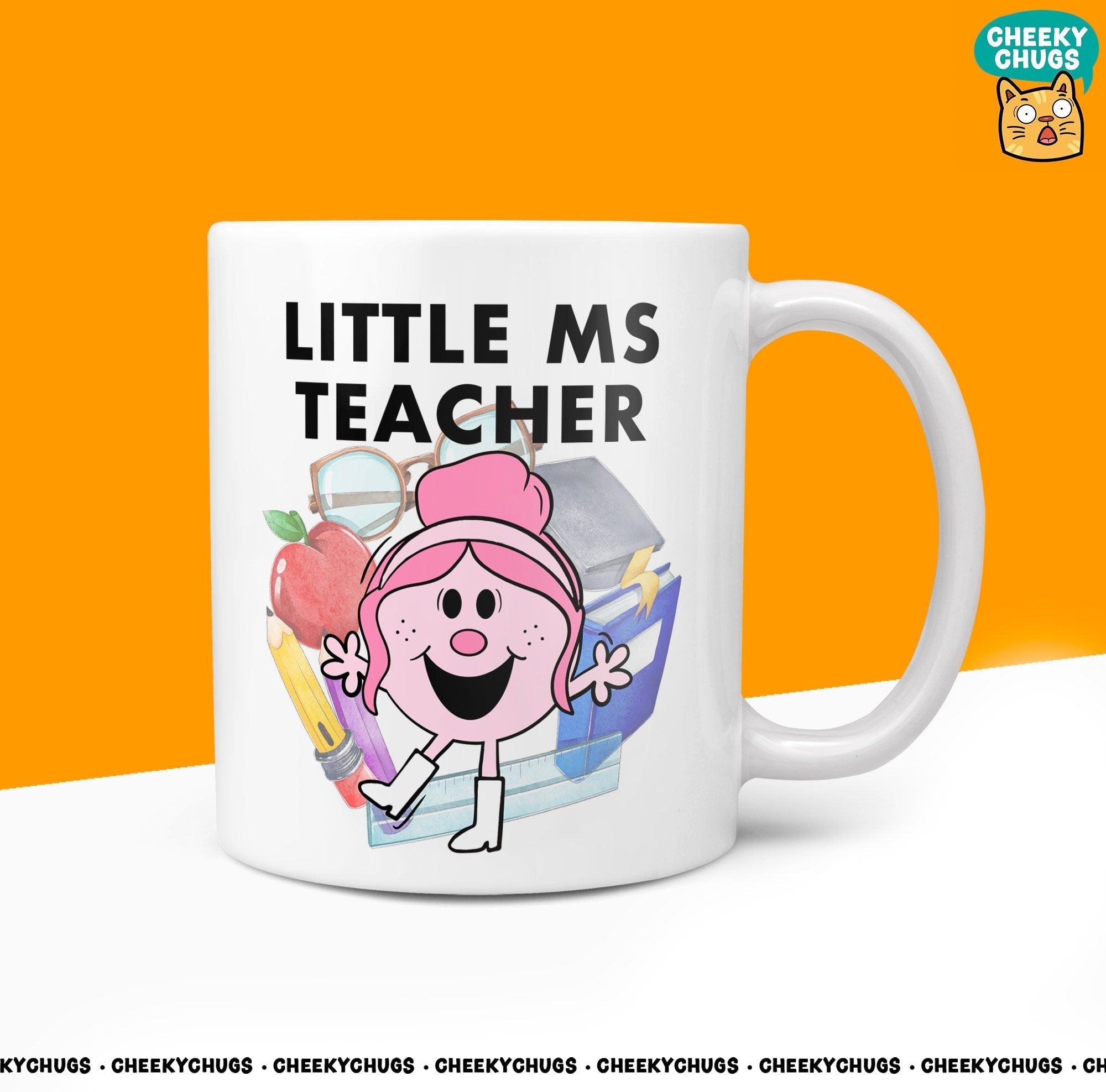 Novelty Little Ms Teacher 10oz Mug Funny Novelty Mr Miss Gifts Office Friend Family Present For Her Coffee Cup - CheekyChugs