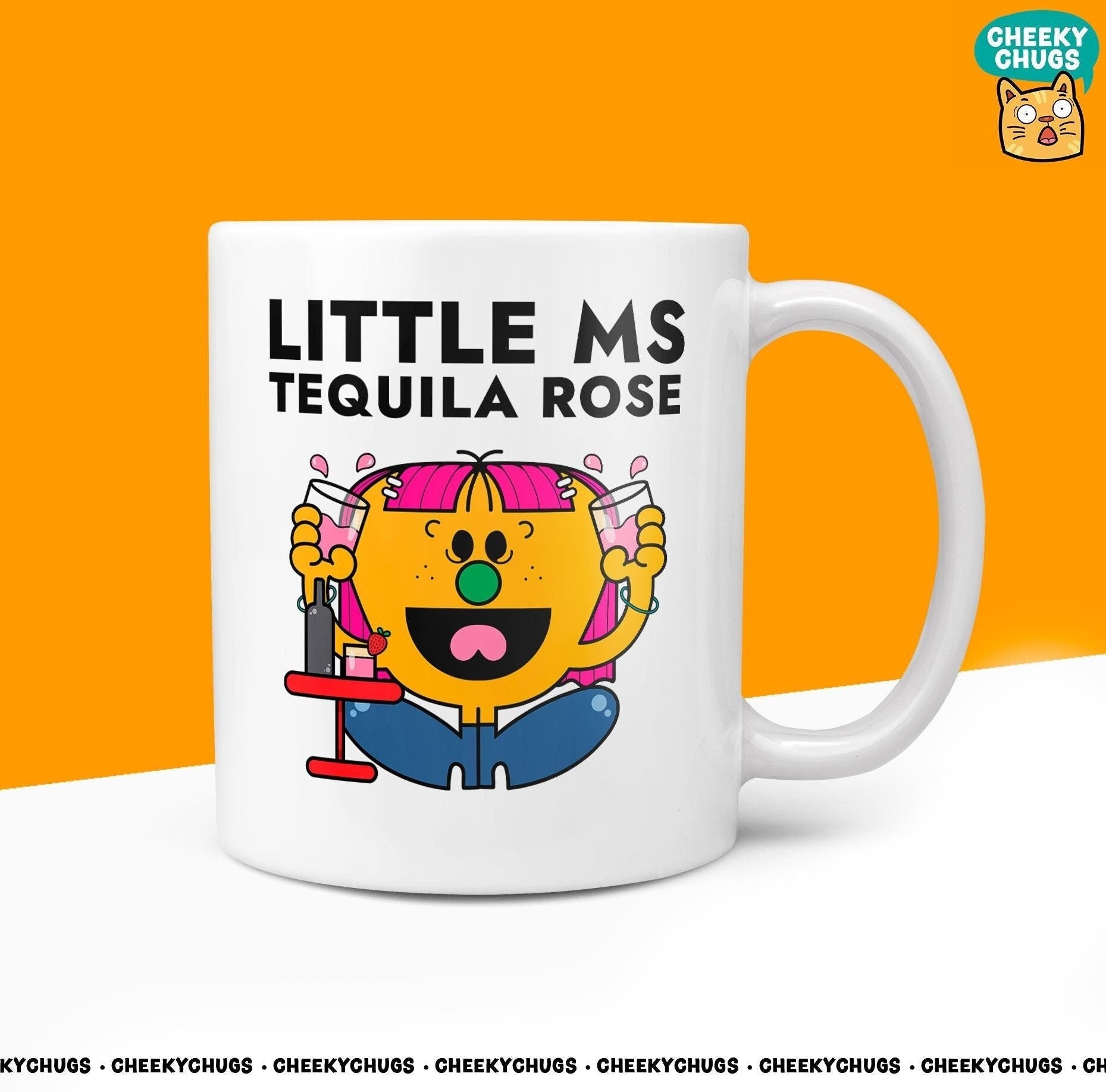 Novelty Little MS TEQUILA ROSE Drinker Friend Office Bestie Birthday Christmas Cream Gift For Miss Her Novelty Gifts 10oz Coffee Tea Mug - CheekyChugs
