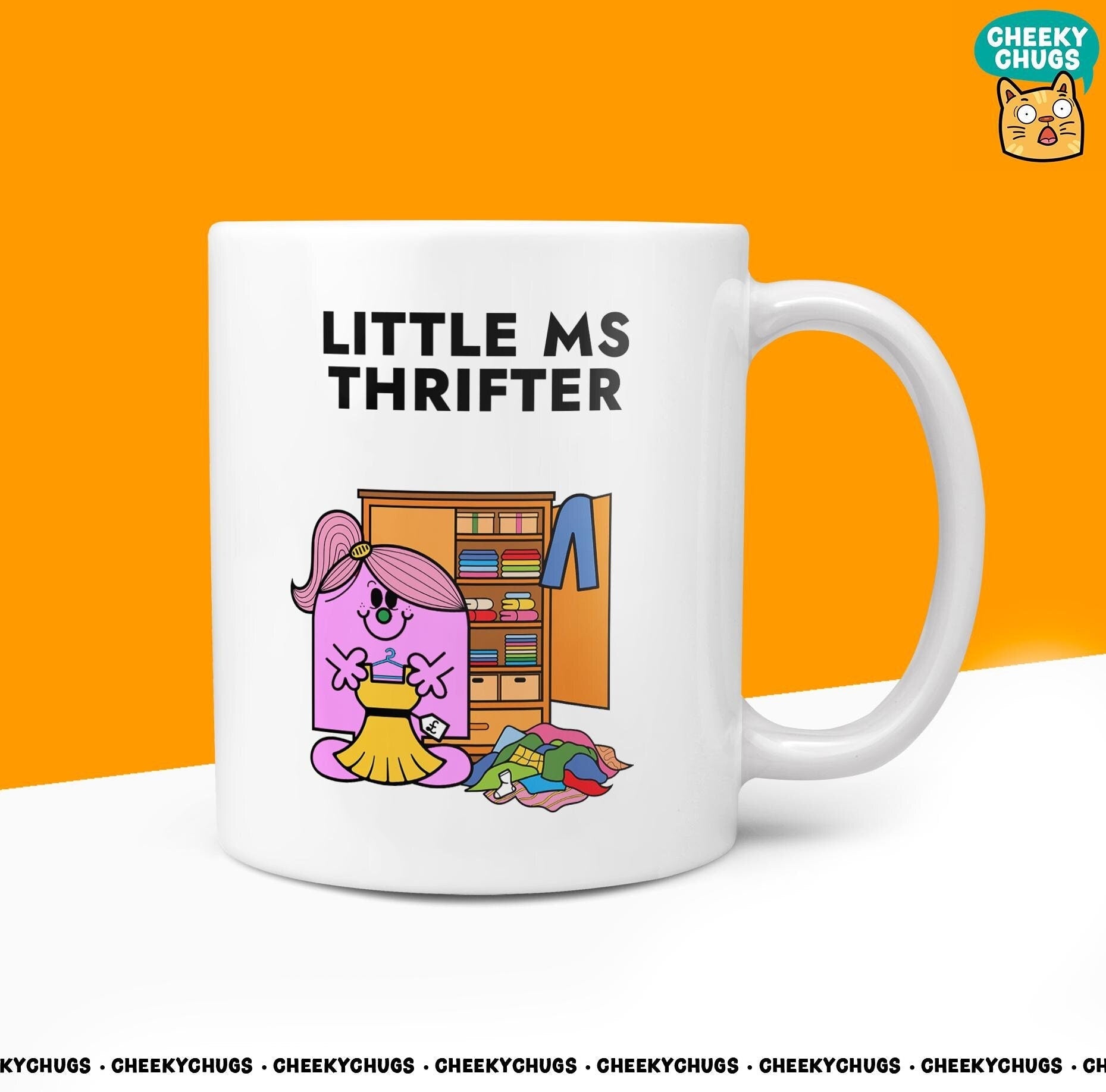 Novelty Little MS THRIFTER 10oz Coffee Mug - Funny Miss Female Cup For Thrifting Christmas Birthday Gift Present Friend Clothes Coffee Mugs - CheekyChugs