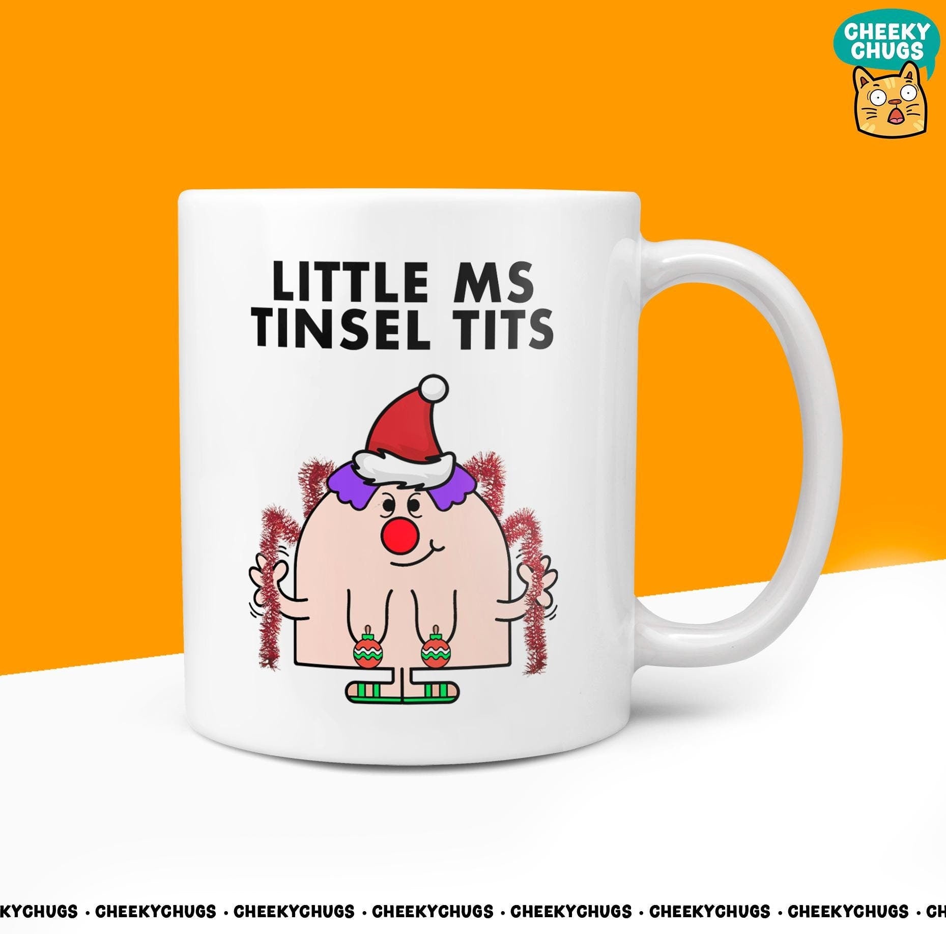 Novelty Little MS TINSEL TITS Mug Funny Women Miss Gift Secret Santa Present Unique Ceramic Novelty Office Christmas Coffee Cup - CheekyChugs