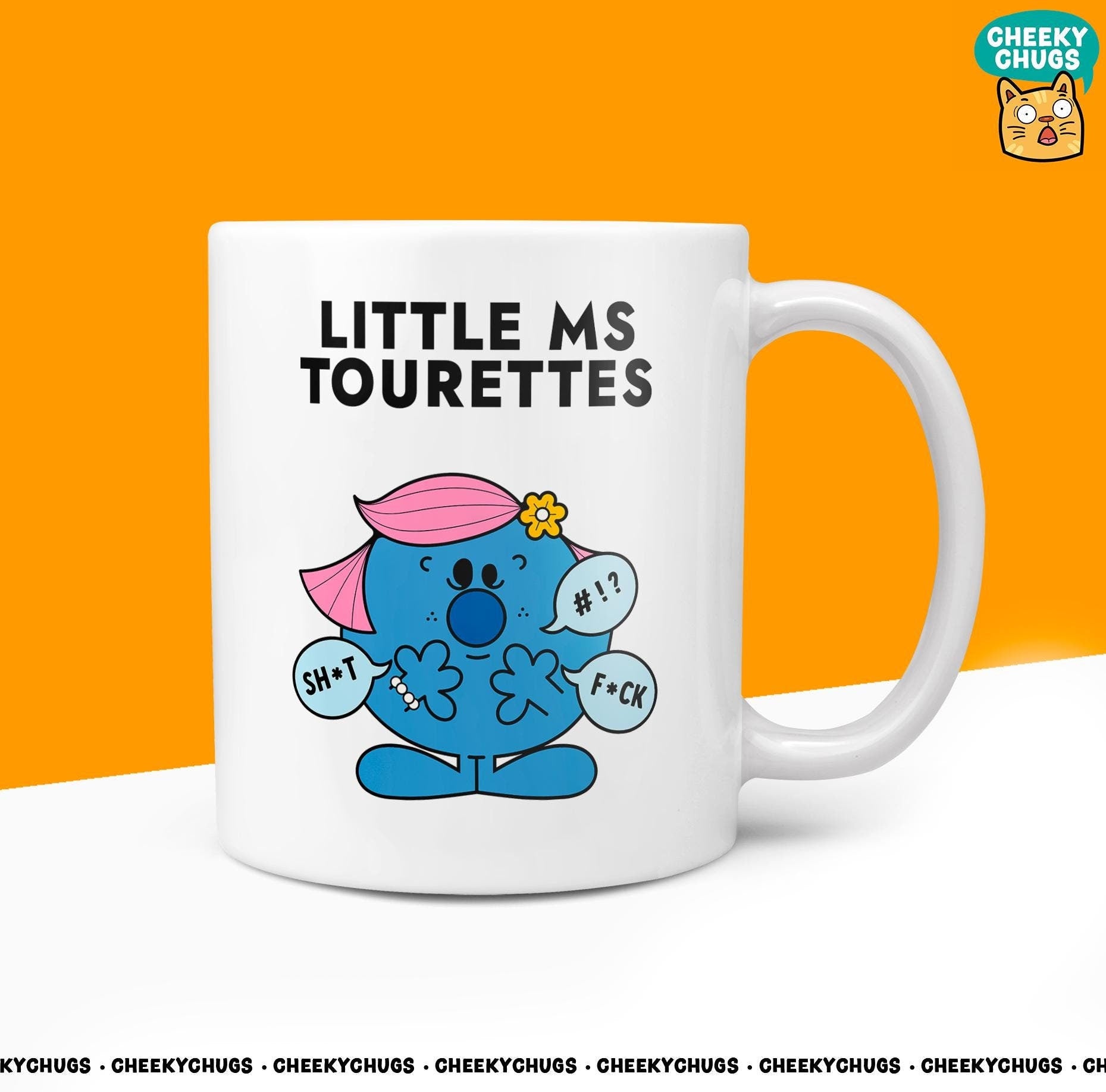 Novelty Little MS TOURETTES Mug Funny Women's Miss Her Gift Secret Santa Present Ceramic Novelty Parody Birthday Christmas Coffee Tea Cup - CheekyChugs