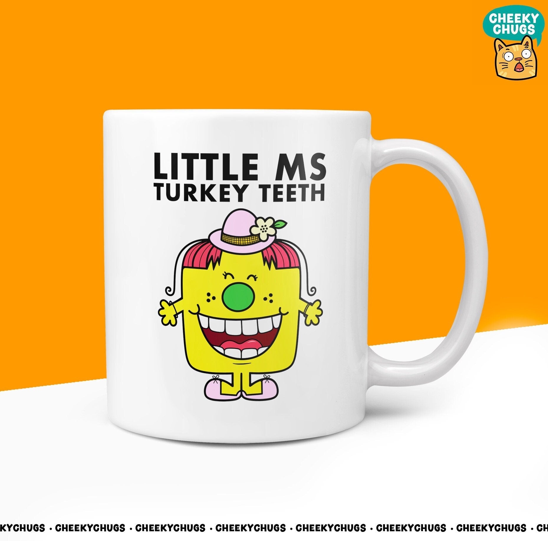 Novelty Little Ms TURKEY TEETH 10oz Coffee Mug - Funny Gifts For New Smile Miss Office Work Secret Santa Gift Birthday Christmas - CheekyChugs