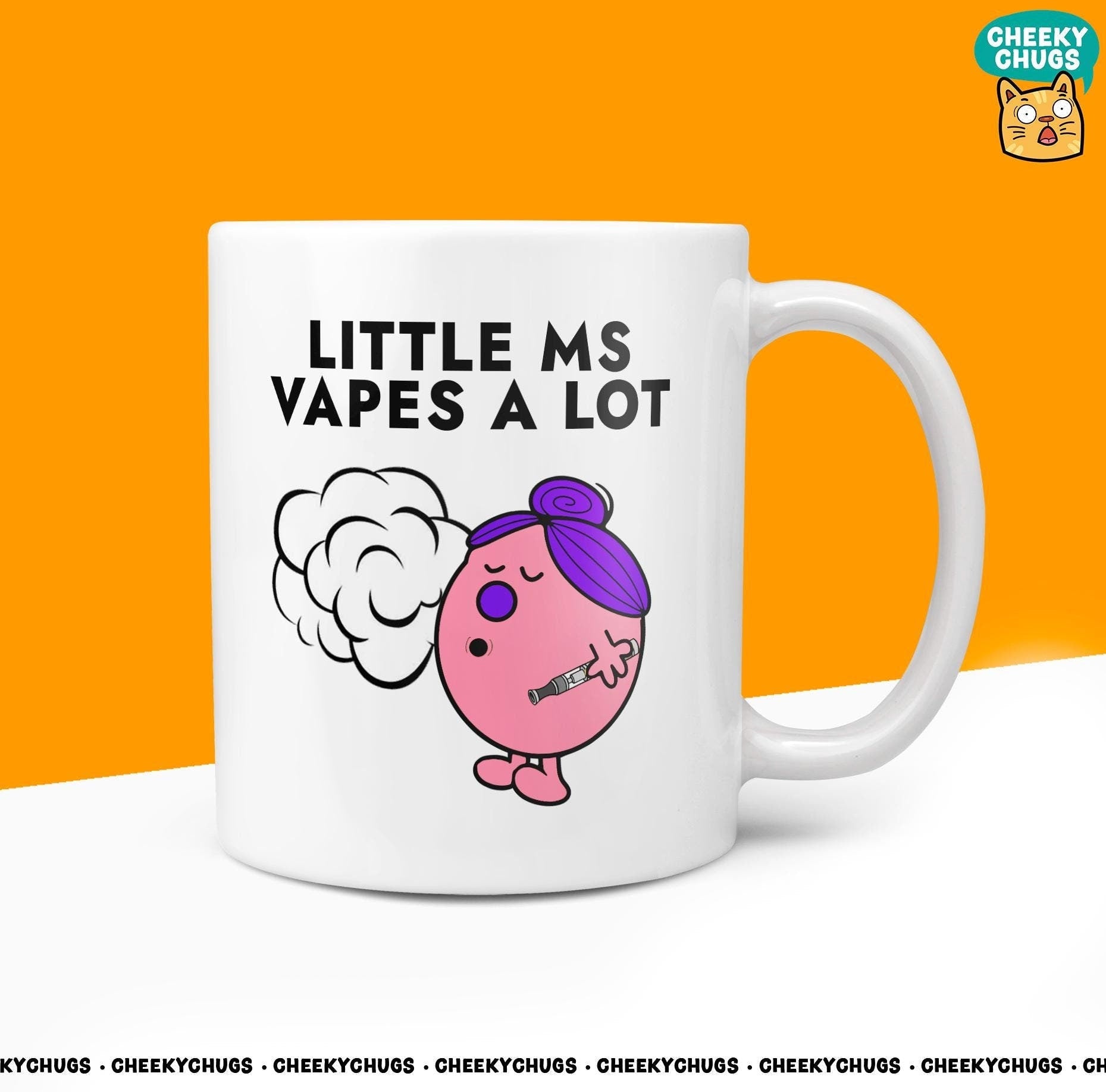 Novelty Little Ms VAPES A LOT 10oz Coffee Mug - Funny Miss Female Cup For Christmas Birthday Gift Present Friend Coffee Mugs - CheekyChugs