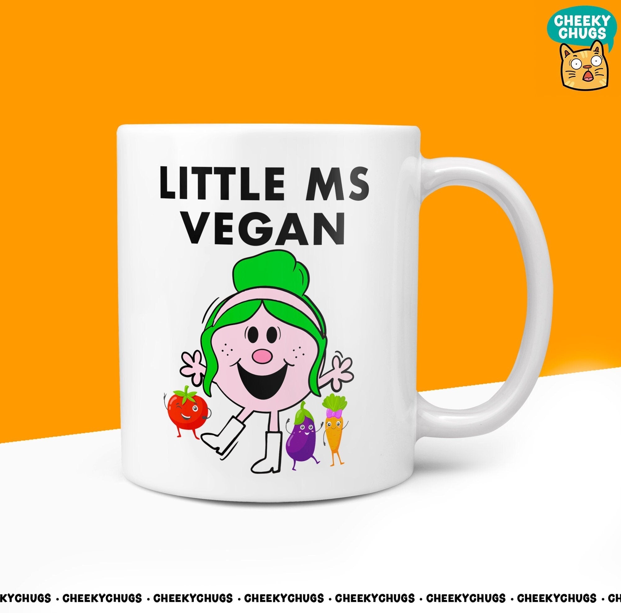 Novelty Little Ms Vegan 10oz Mug Funny Novelty Vegitarian Mr Miss Gifts Office Friend Family Present For Her Coffee Cup - CheekyChugs