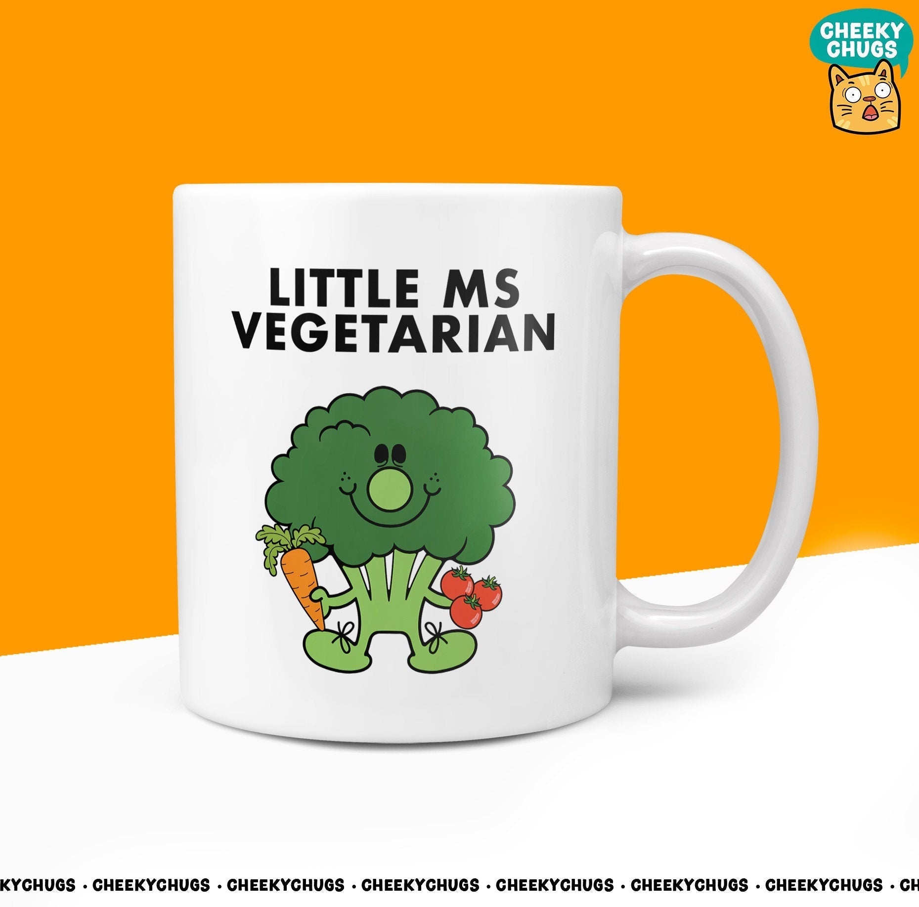 Novelty Little MS VEGETARIAN 10oz Coffee Mug - Funny Miss Female Cup For Christmas Birthday Gift Present Friend Vegan Veggie Coffee Mugs - CheekyChugs