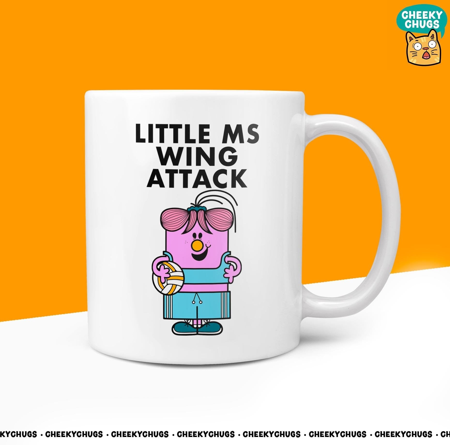 Novelty Little MS WING ATTACK Mug Funny Women's Miss Ladies Gift Secret Santa Present Ceramic Novelty Netball Birthday Christmas 10oz - CheekyChugs