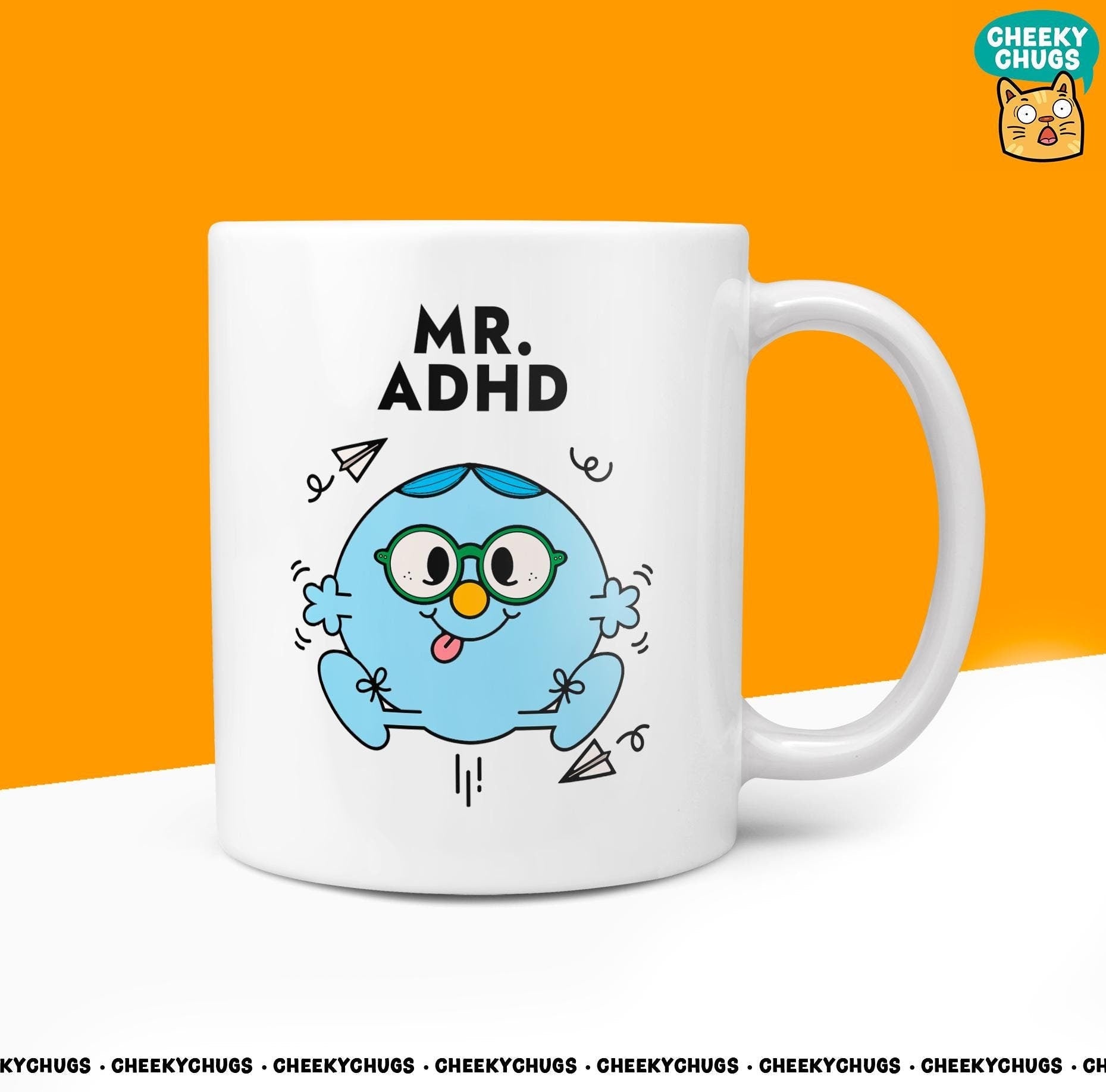 Novelty MR ADHD Mug Funny Men's Him Men Man Gift Secret Santa Present Ceramic Novelty Parody Birthday Christmas Coffee Tea Cup - CheekyChugs