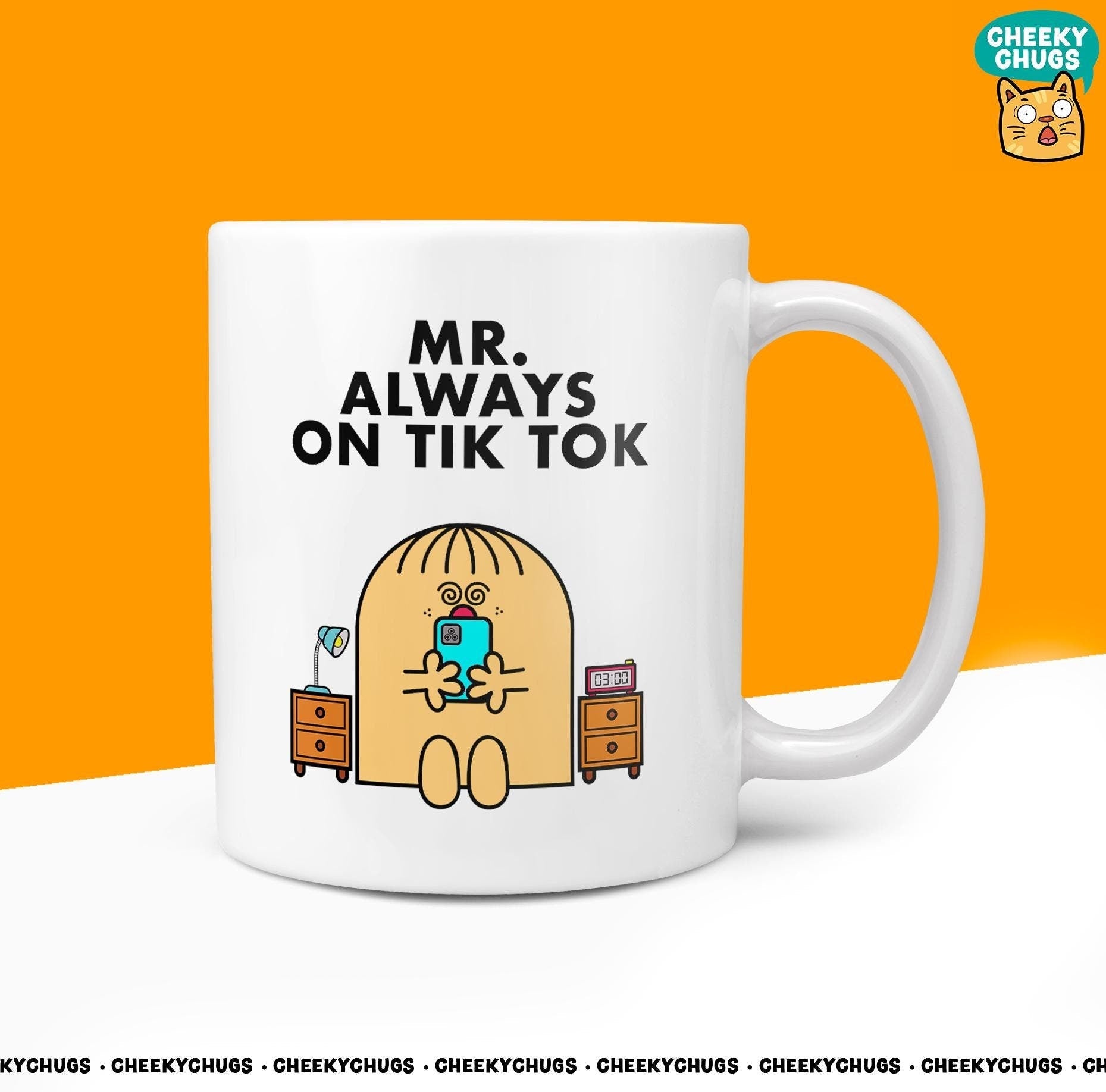 Novelty MR ALWAYS On TIKTOK 10oz Coffee Mug - Funny Men Male Man Social Cup For Christmas Birthday Gift Present Friend Phone Coffee Mugs - CheekyChugs