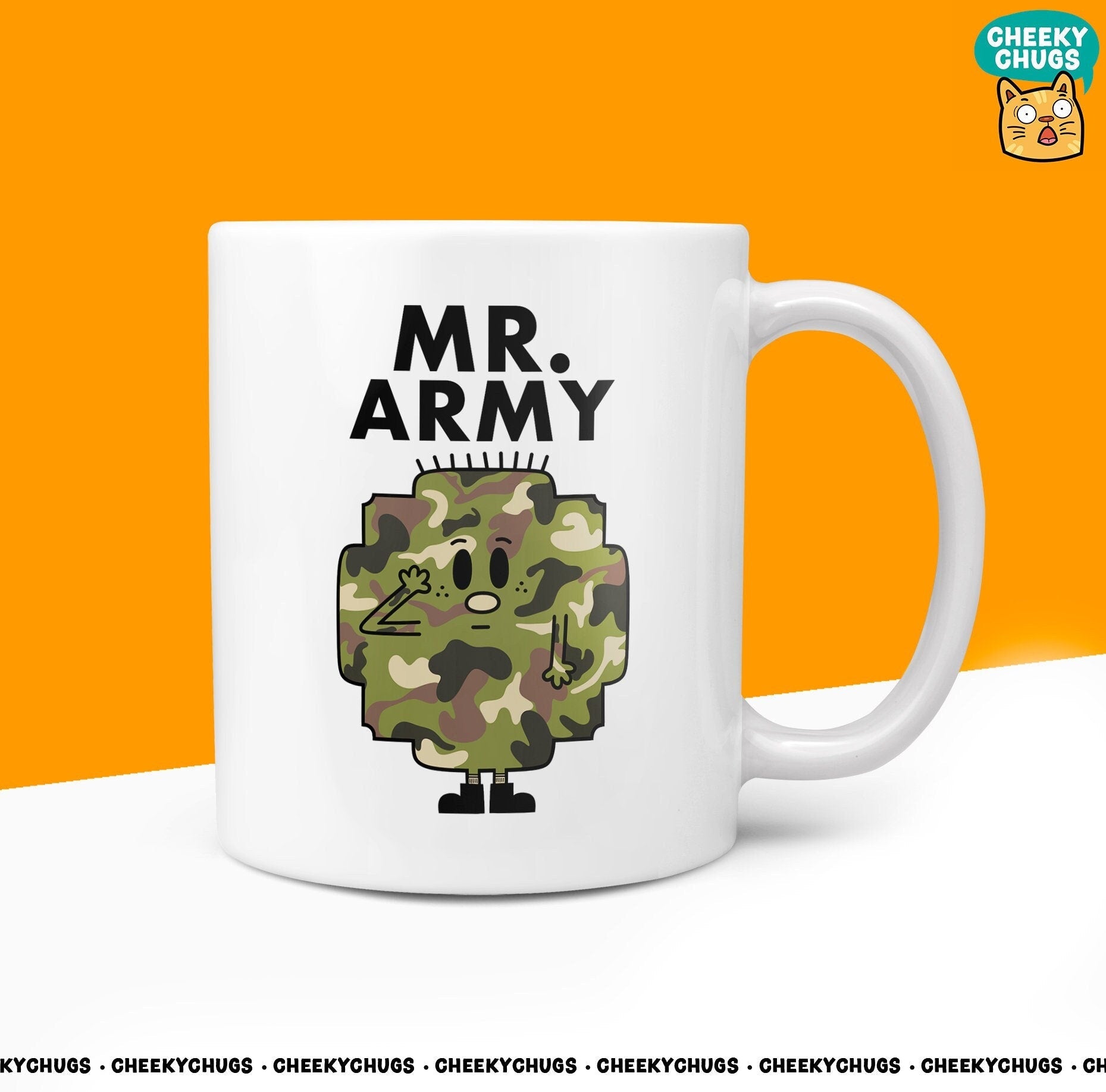 Novelty MR ARMY Mug Funny Men Mr Him Gift Secret Santa Present Unique Ceramic Novelty Office Birthday Christmas 10oz Coffee Tea Cup - CheekyChugs
