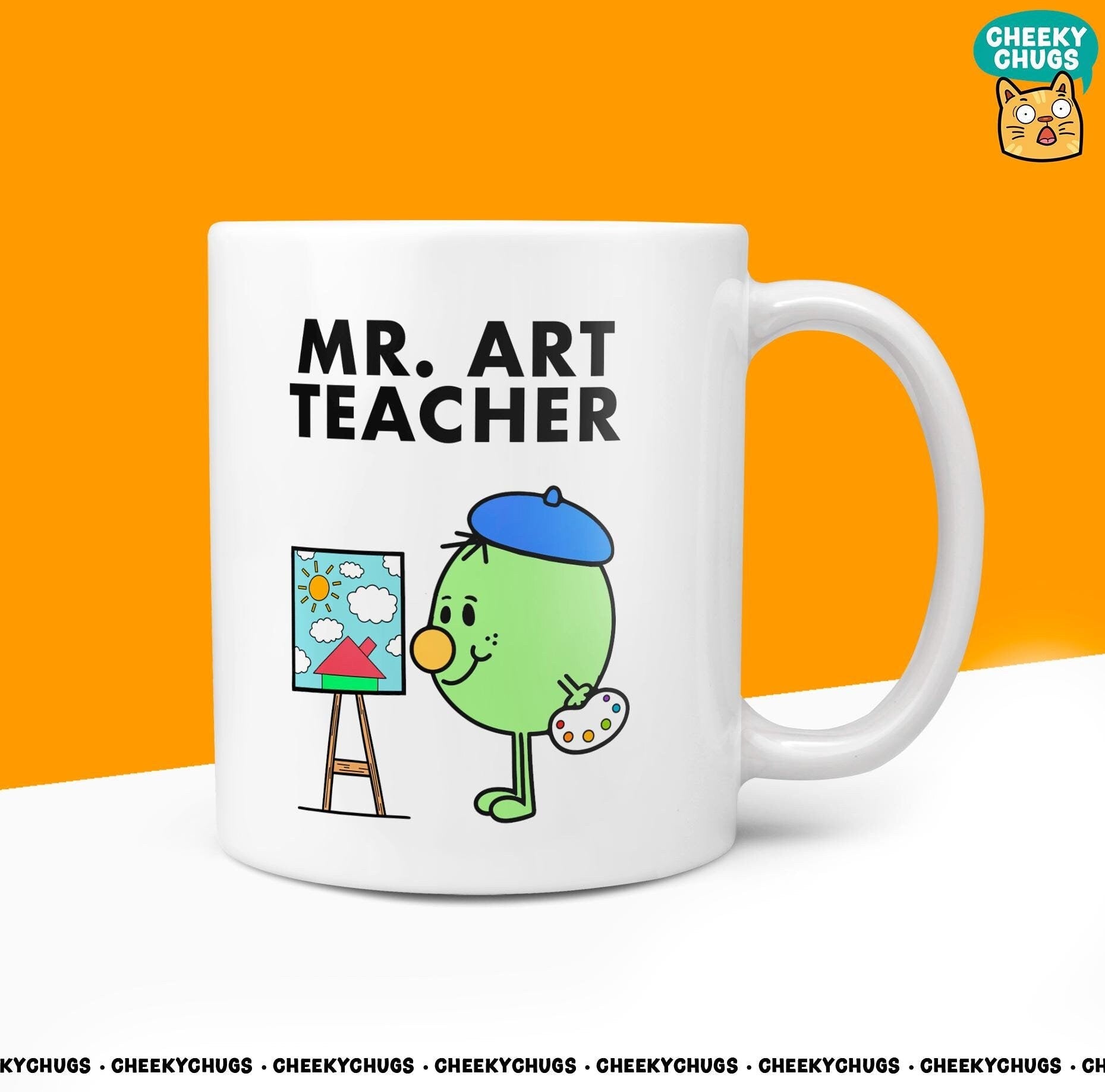 Novelty MR ART TEACHER 10oz Coffee Mug - Art Gifts For Him Men Male Painter Art Teacher Painting Gift Birthday Christmas - CheekyChugs