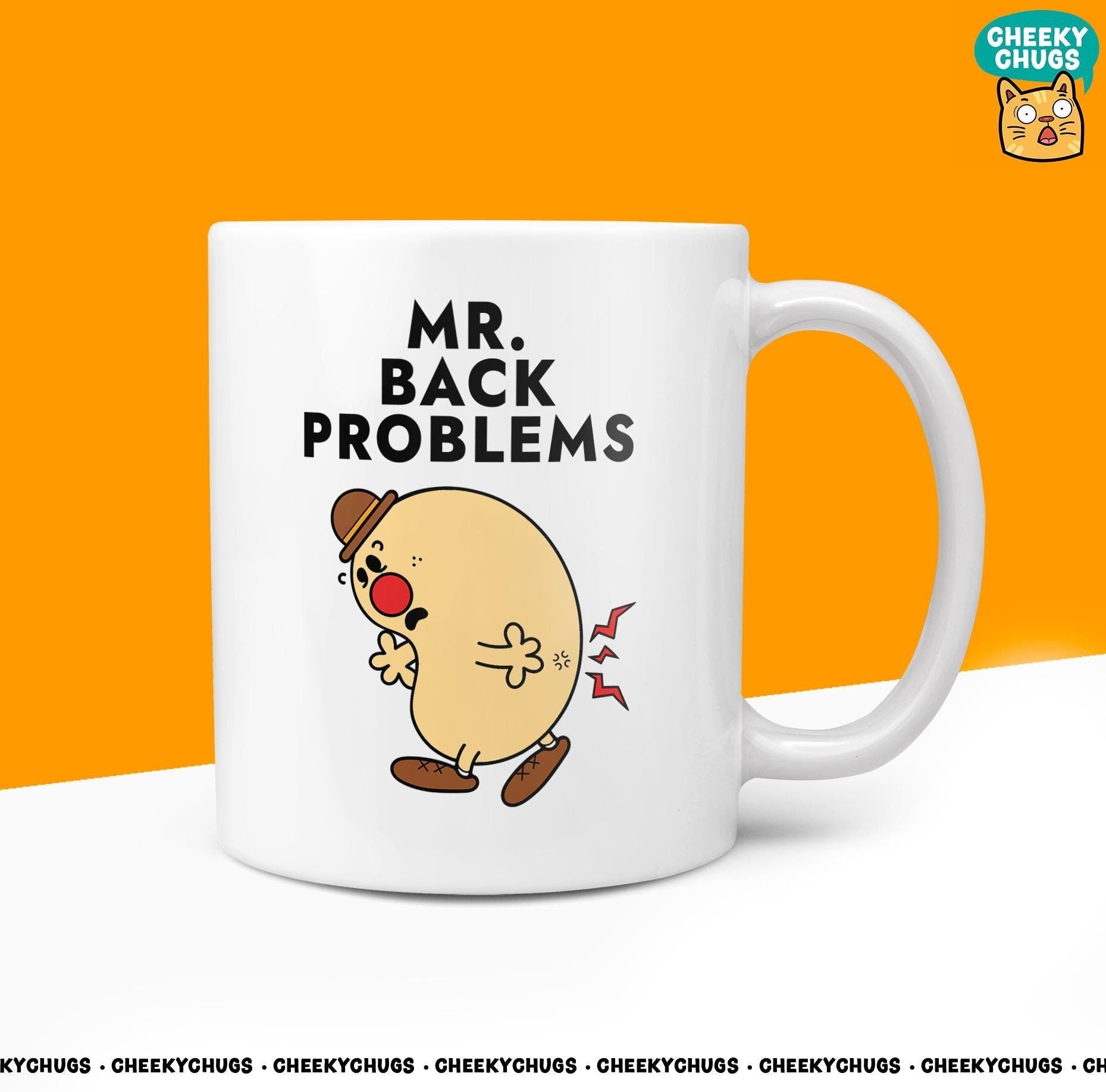 Novelty MR BACK PROBLEMS Mug Funny Men Mr Him Gift Secret Santa Present Unique Ceramic Novelty Office Birthday Christmas Coffee Tea Cup - CheekyChugs