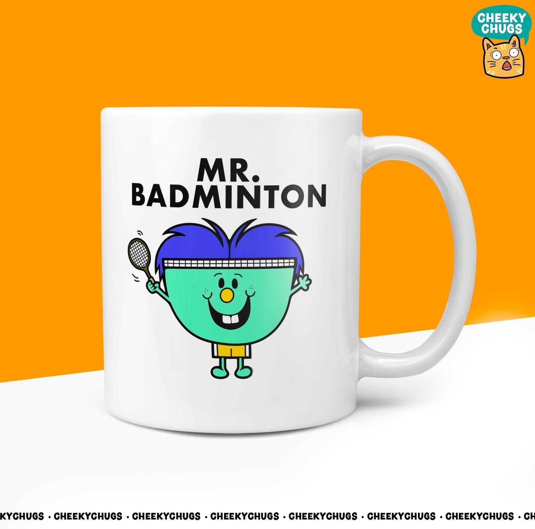 Novelty MR BADMINTON 10oz Coffee Mug - Funny Mr Males Cup For Christmas Birthday Gift Present Friend Coffee Mugs - CheekyChugs
