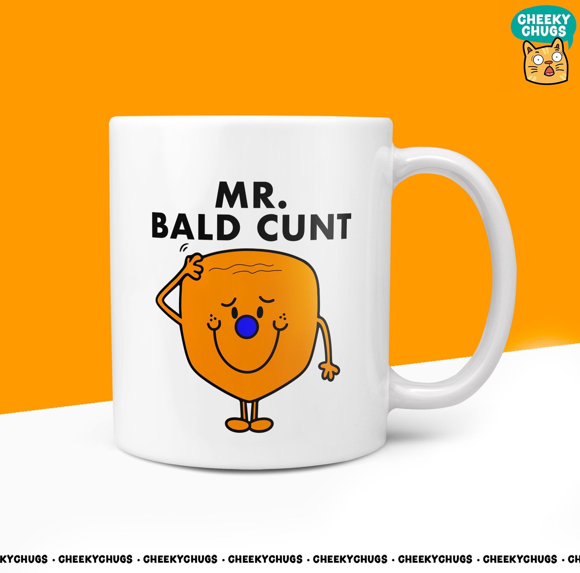 Novelty Mr BALD CUNT Mug Funny Men Mr Him Gift Secret Santa Present Unique Ceramic Novelty Office Birthday Christmas 10oz Coffee Tea Cup - CheekyChugs