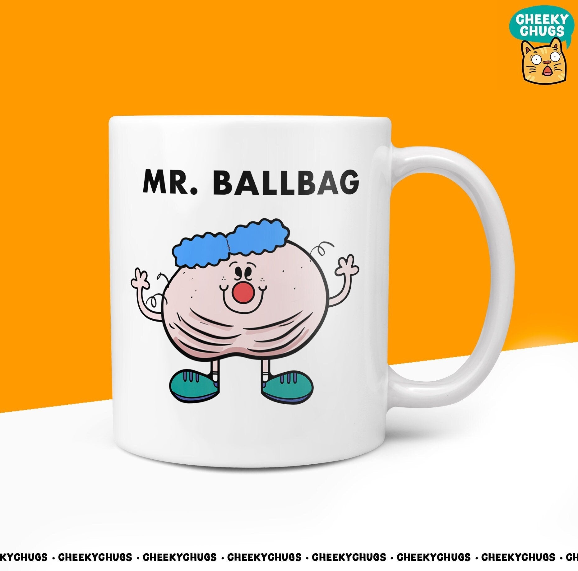 Novelty MR BALLBAG Mug - Funny Unique Mens Gift for Him - Perfect for Secret Santa Men Birthday Christmas - 10oz Ceramic Coffee and Tea Cup - CheekyChugs
