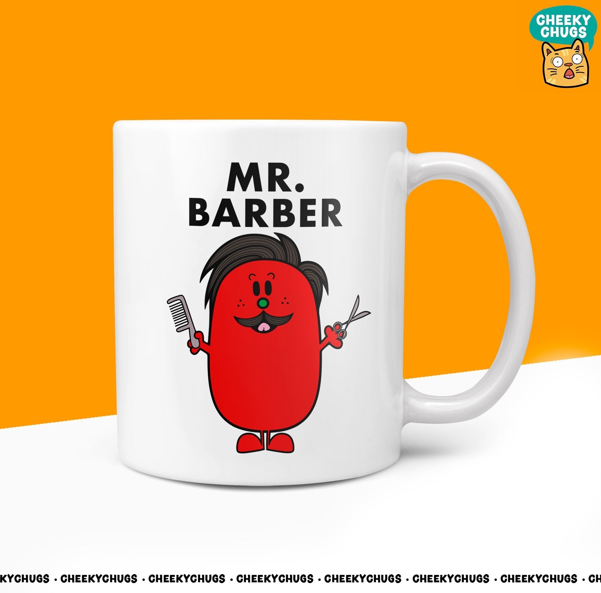 Novelty Mr BARBER Red Mug Funny Men Mr Him Gift Secret Santa Present Unique Ceramic Novelty Office Birthday Christmas 10oz Coffee Tea Cup - CheekyChugs