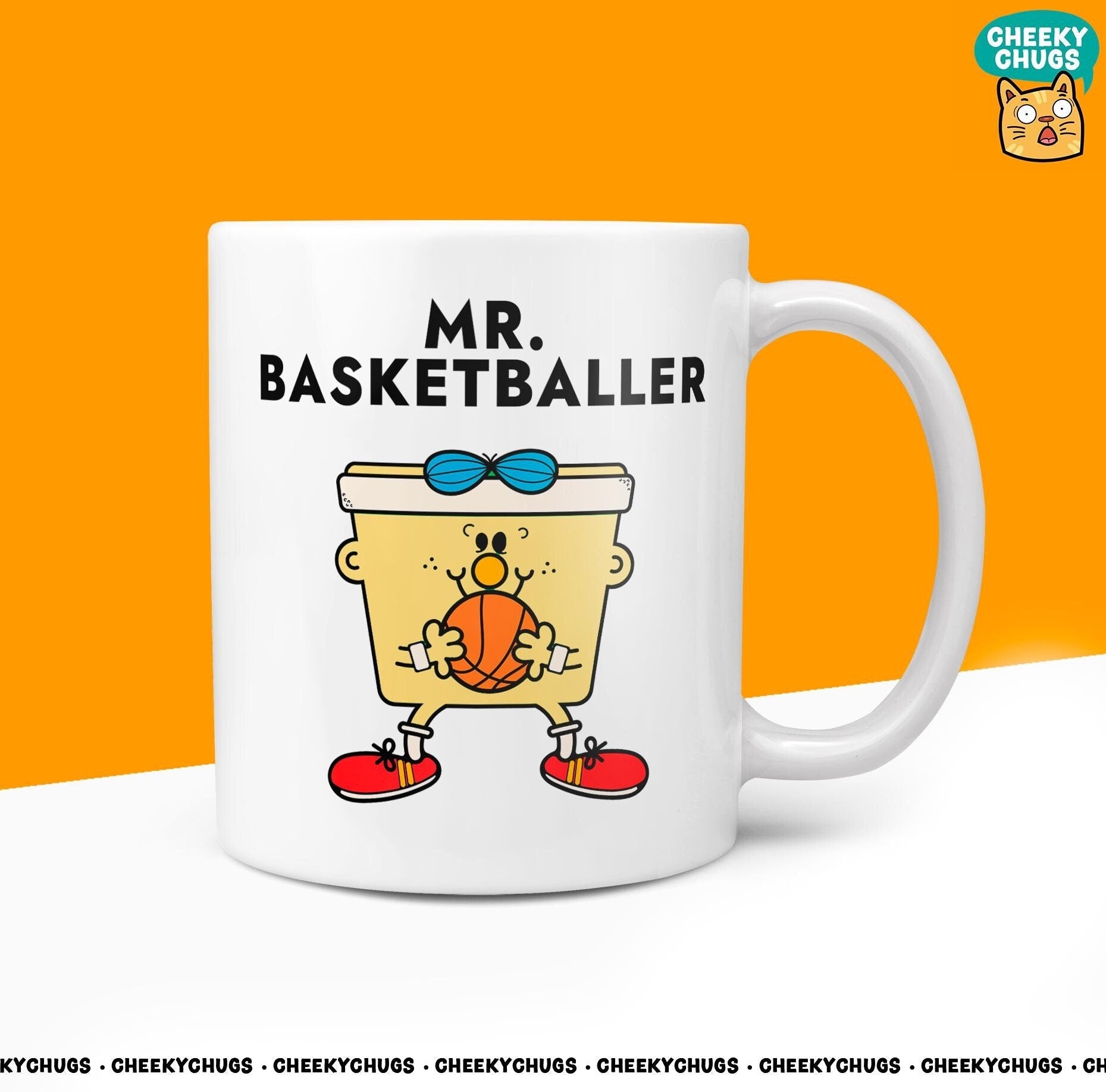 Novelty MR BASKETBALLER Mug Funny Men Mr Him Gift Secret Santa Present Unique Ceramic Novelty Office Birthday Christmas Coffee Tea Cup - CheekyChugs