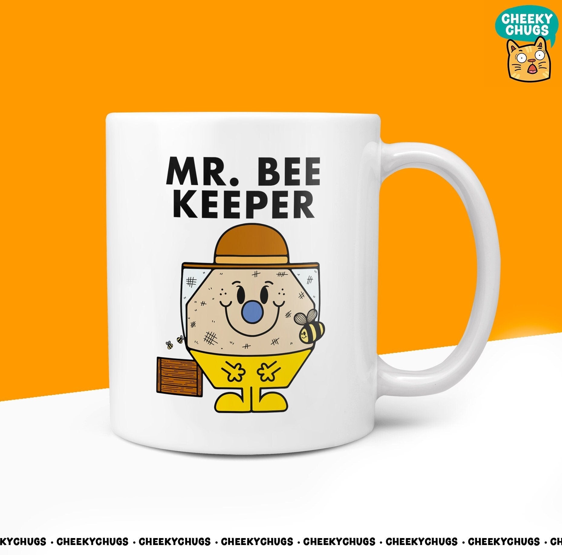 Novelty Mr BEE KEEPER 10oz Coffee Mug - Funny Men Male Cup For Bee Keeping Bees Owner Hive Man Christmas Birthday Friend Office Coffee Mug - CheekyChugs