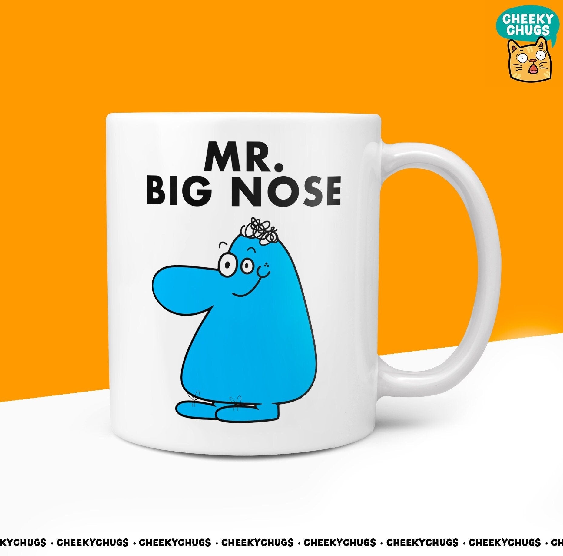 Novelty Mr BIG NOSE Mug Funny Men Mr Him Gift Secret Santa Present Unique Ceramic Novelty Office Birthday Christmas 10oz Coffee Tea Cup - CheekyChugs