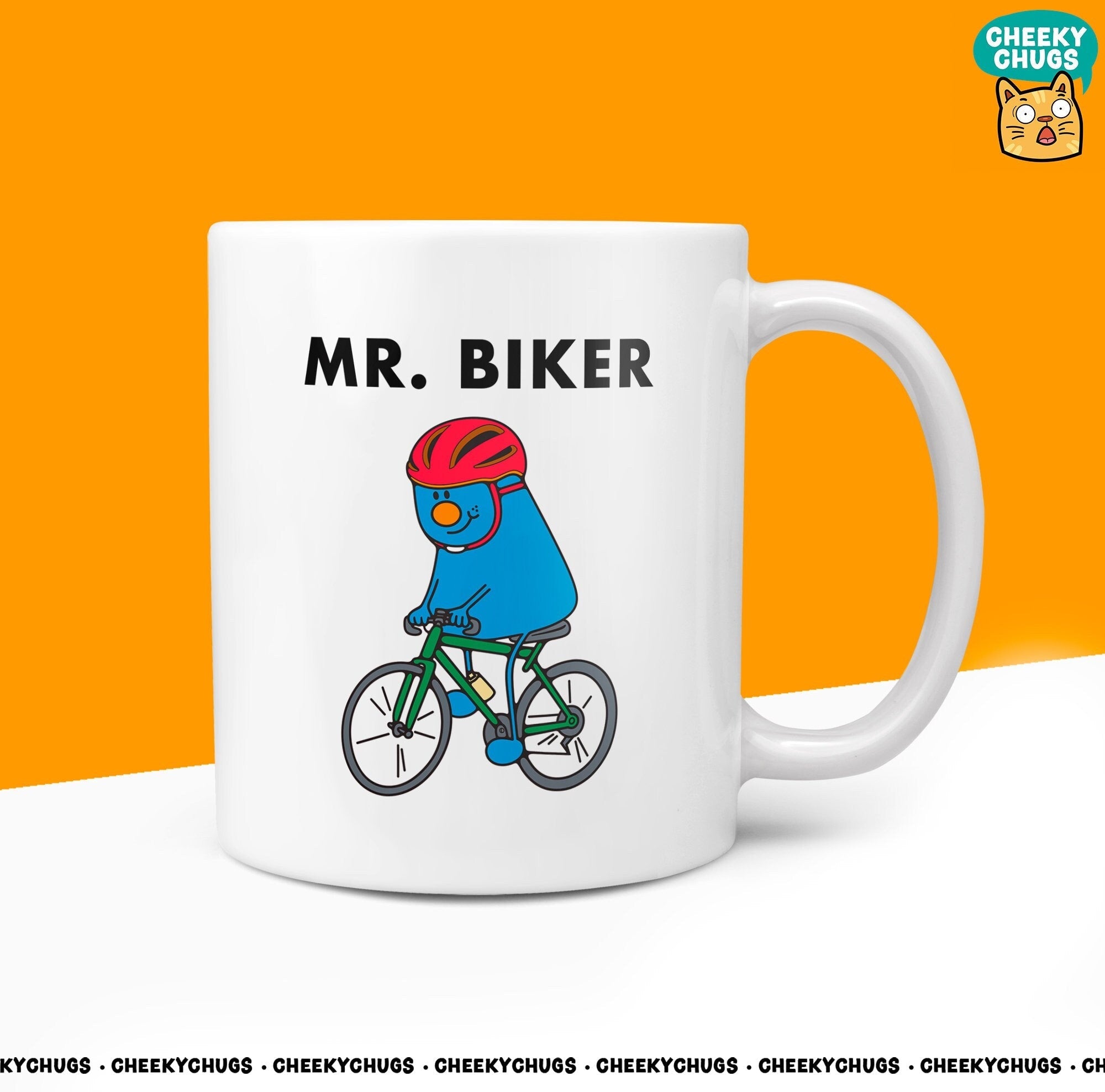 Novelty Mr BIKER Mug Funny Men Mr Him Gift Secret Santa Present Unique Ceramic Novelty Office Birthday Christmas 10oz Coffee Tea Cup - CheekyChugs