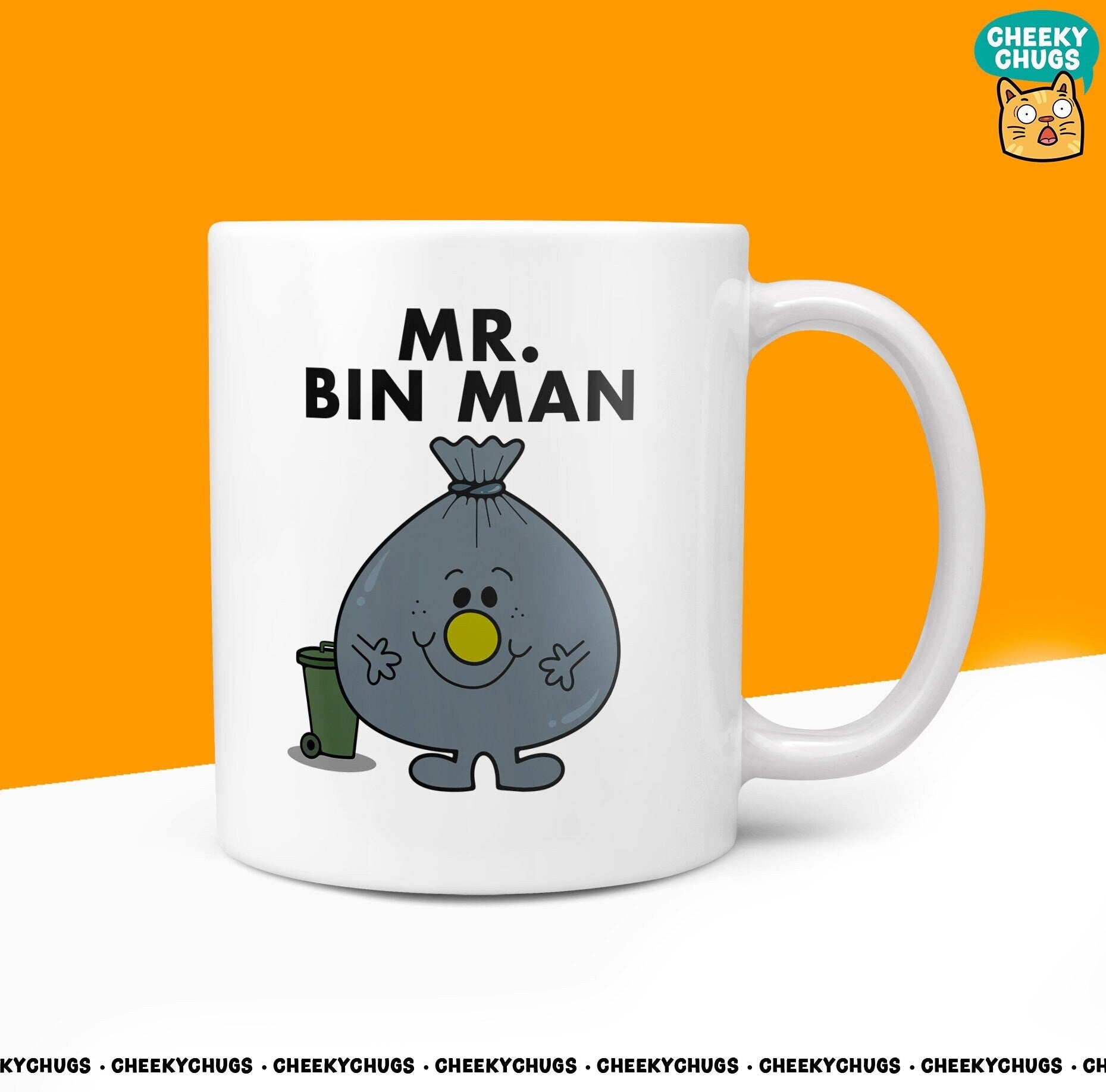 Novelty Mr BIN MAN Mug Funny Men Mr Him Gift Secret Santa Present Unique Ceramic Novelty Office Birthday Christmas 10oz Coffee Tea Cup - CheekyChugs