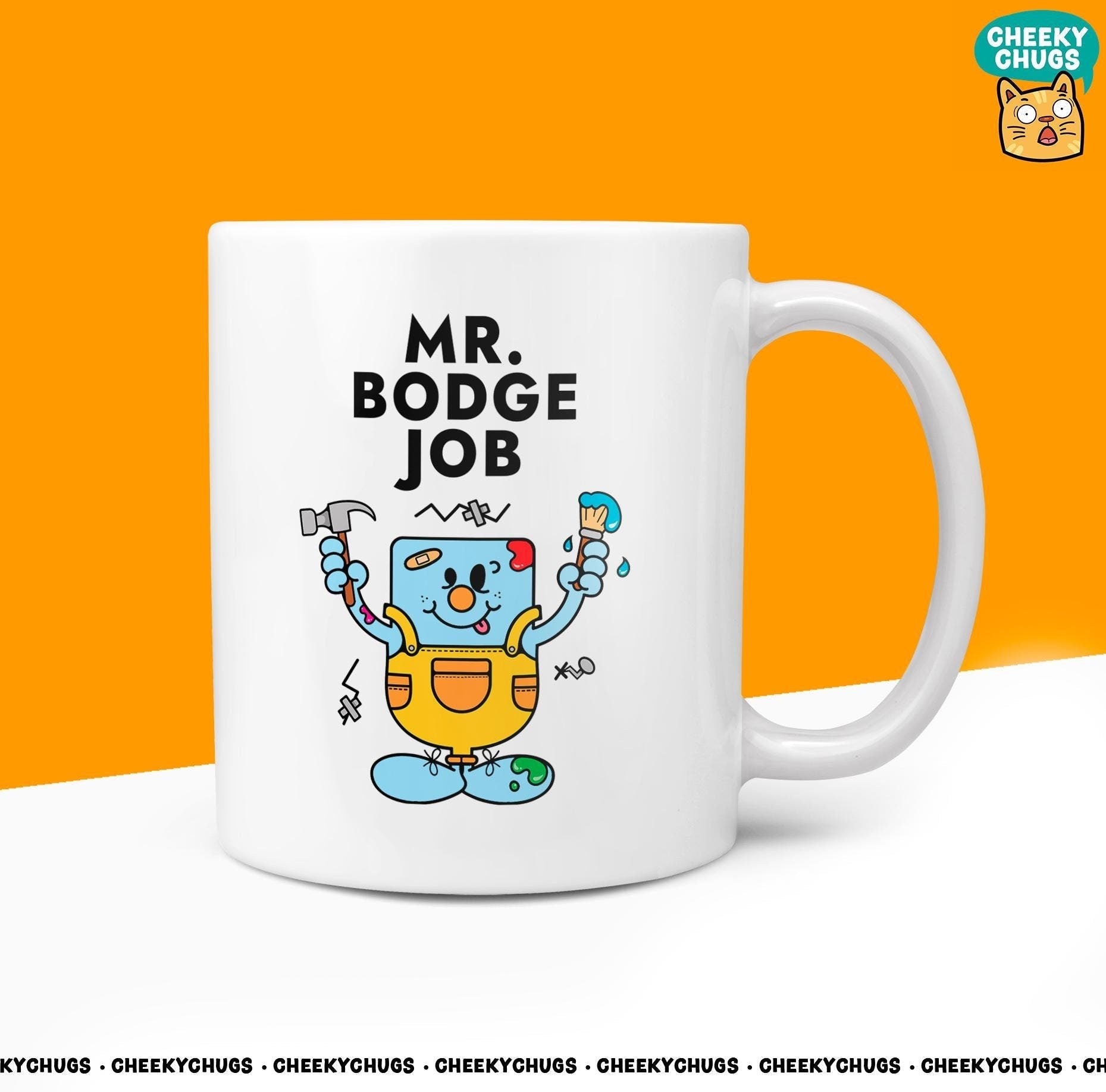 Novelty MR BODGE JOB Mug Funny Men Mr Him Gift Secret Santa Present Unique Ceramic Novelty Office Birthday Christmas Coffee Tea Cup - CheekyChugs