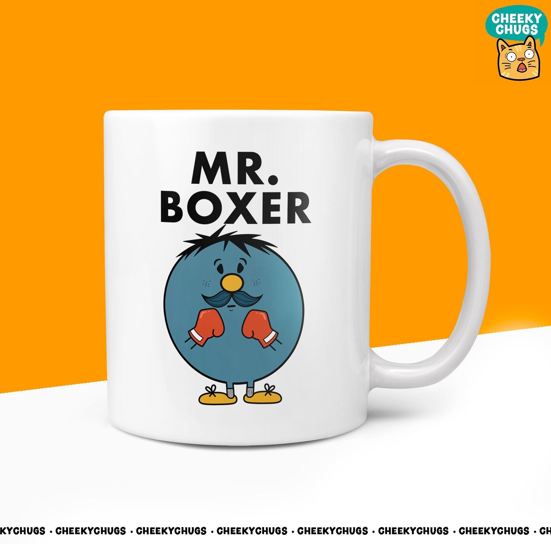 Novelty Mr BOXER Mug Funny Men Mr Him Gift Secret Santa Present Unique Ceramic Novelty Office Birthday Christmas Coffee Tea Cup - CheekyChugs