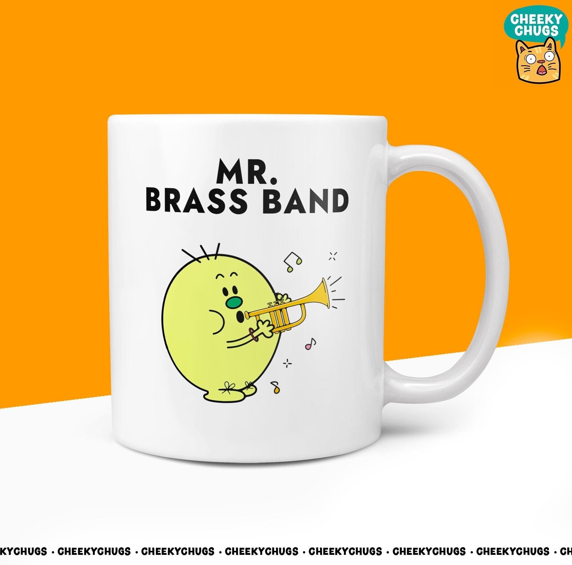 Novelty MR BRASS BAND 10oz Coffee Mug - Gift For Men Mens Him Band Trumpet Player Secret Santa Gifts Birthday Christmas Present - CheekyChugs