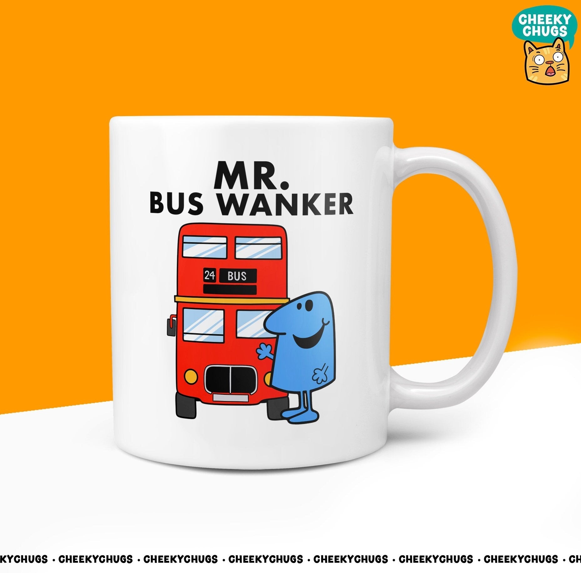 Novelty Mr BUS WANKER Mug Funny Men Mr Him Gift Secret Santa Present Unique Ceramic Novelty Office Birthday Christmas 10oz Coffee Tea Cup - CheekyChugs