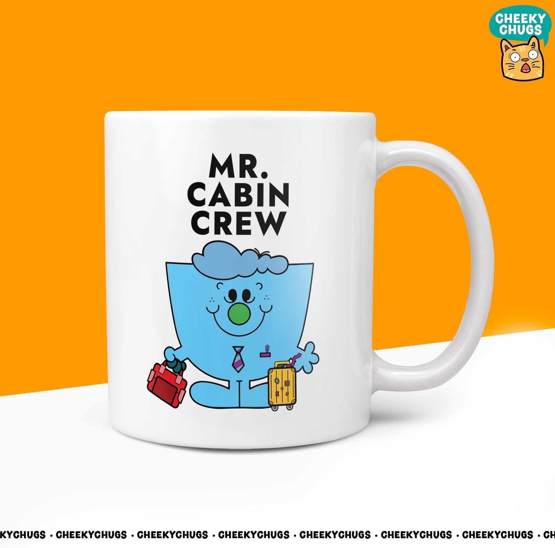 Novelty MR CABIN CREW 10oz Coffee Mug - Plane Flight Air Hostess Host Trolley Aviation Gifts Him Men Male Birthday Christmas Present - CheekyChugs