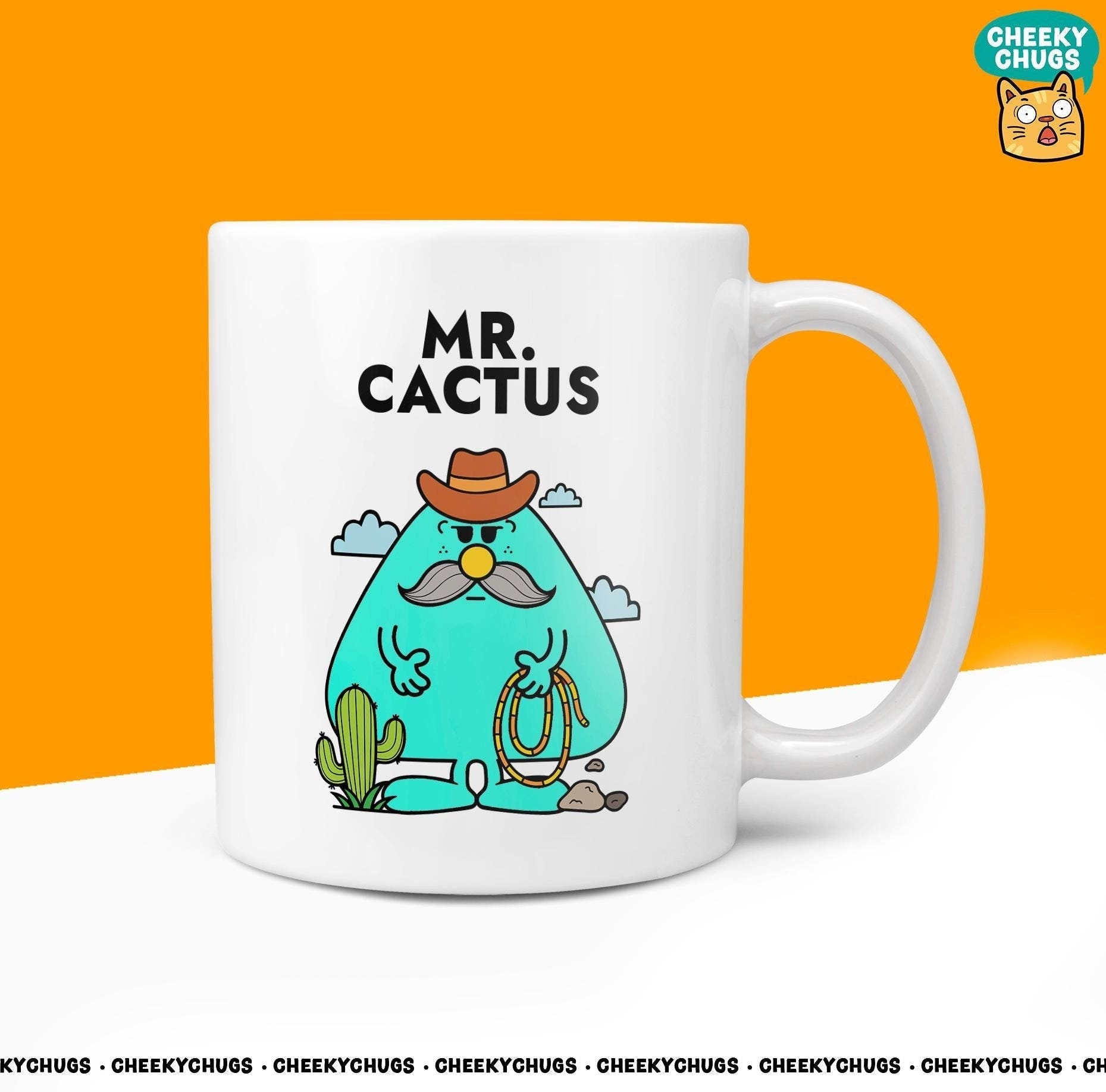 Novelty MR CACTUS Mug Funny Men Mr Him Gift Secret Santa Present Unique Ceramic Novelty Office Birthday Christmas Coffee Tea Cup - CheekyChugs