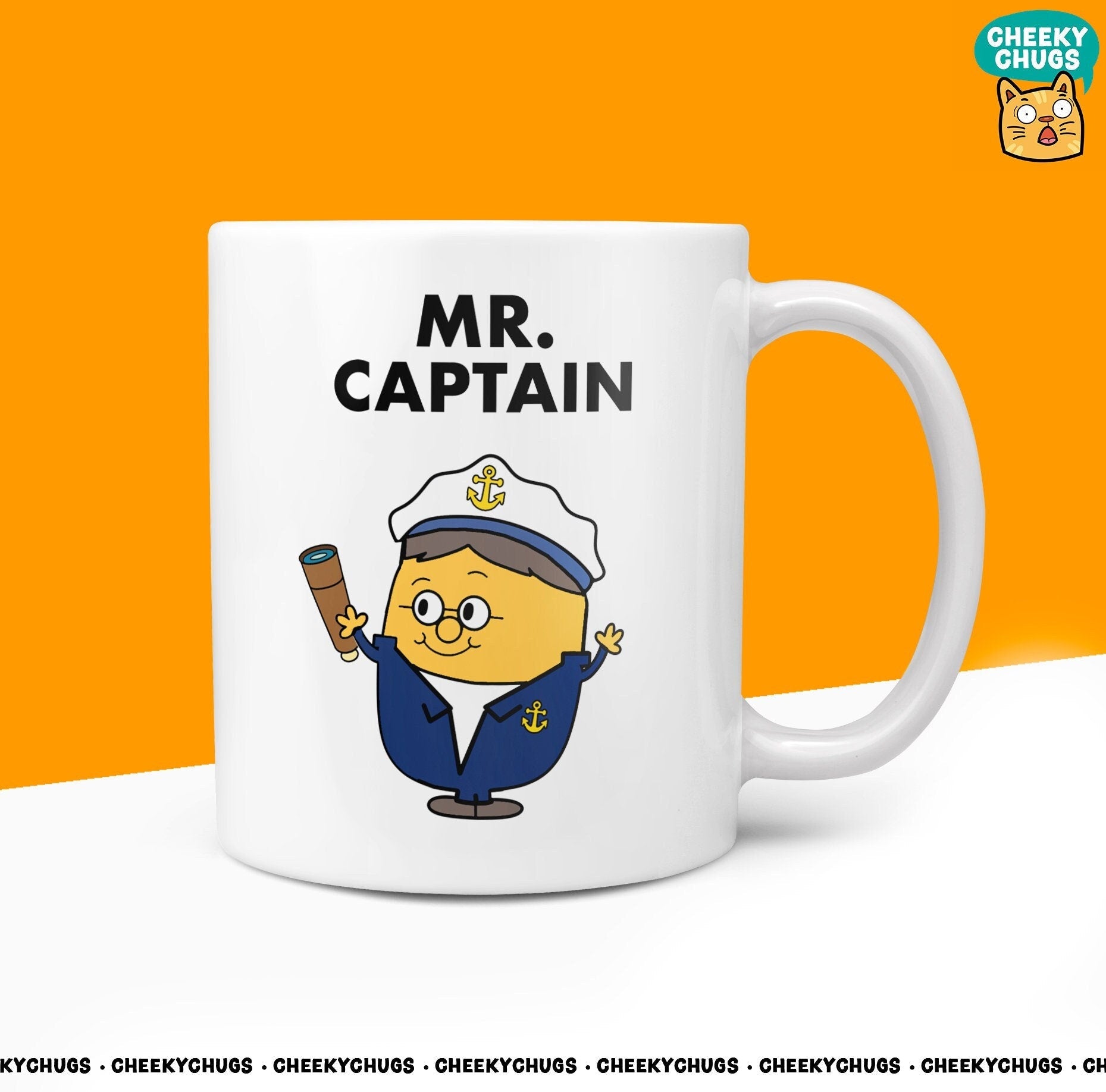 Novelty Mr CAPTAIN Mug Funny Men Mr Him Gift Cruise Secret Santa Present Unique Ceramic Novelty Office Birthday Christmas 10oz Coffee Cup - CheekyChugs