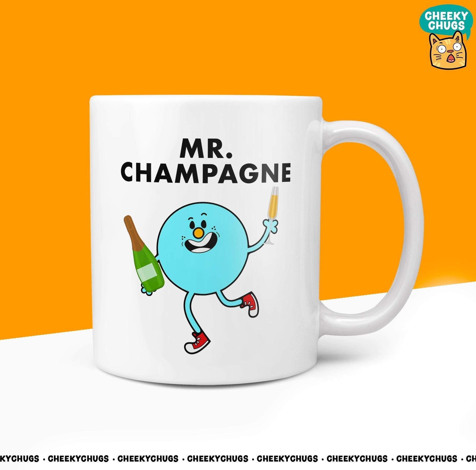 Novelty MR CHAMPAGNE Drinker Friend Office Bestie Birthday Christmas Gift For Men Him Dad Grandad Mens Gifts 10oz Coffee Tea Mug - CheekyChugs